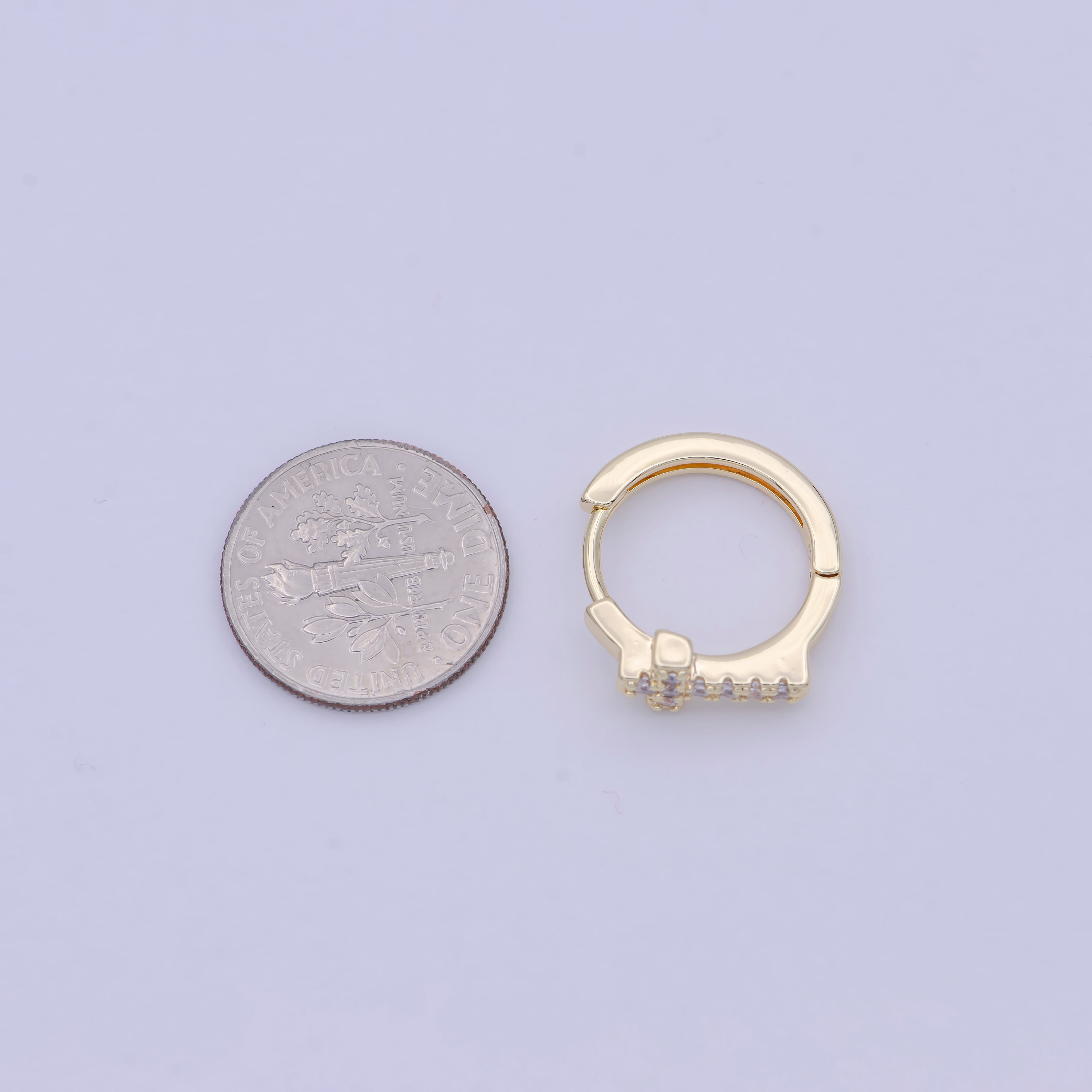 Minimalist Cross Gold Hoop Earring Religious Jewelry Wholesale Earring T-339 - DLUXCA