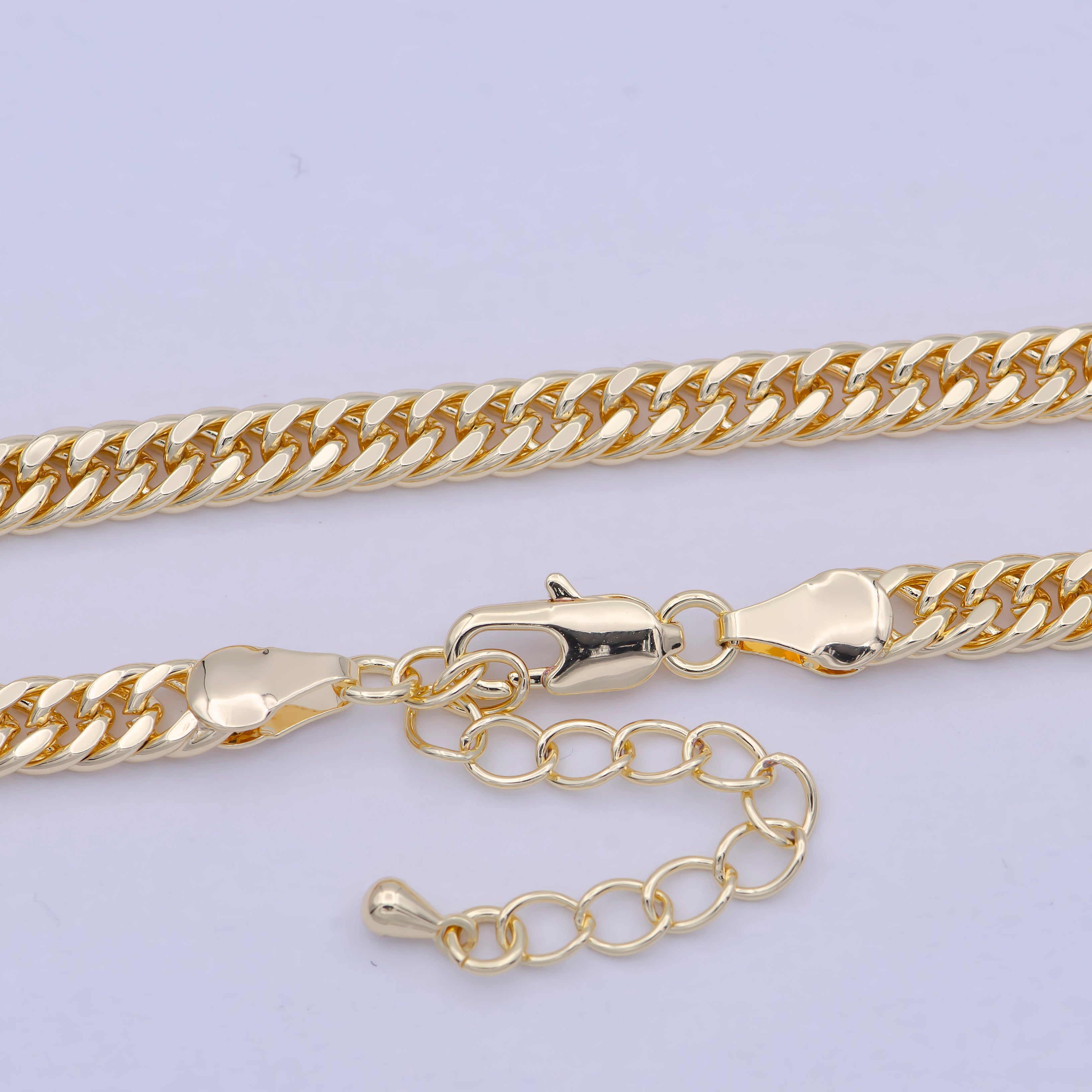 Cuban Chain Necklace, Thick Gold Chain Necklace 5mm Chain Necklace, Jewelry for Men and Women, Curb Chain Necklace Statement Jewelry WA-828 - DLUXCA