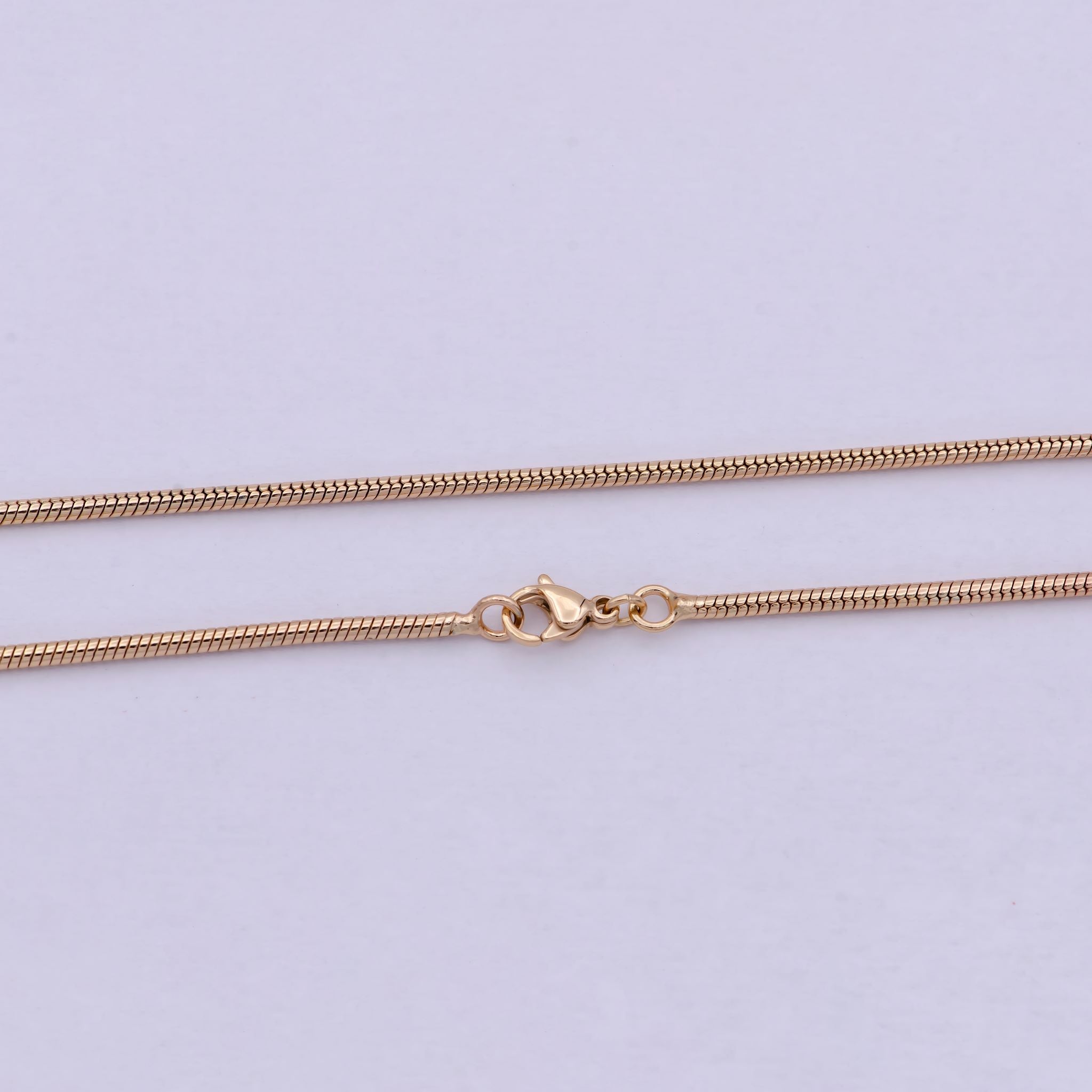 Rose Gold Omega Necklace, 18K Gold Filled 1.8mm Width Finished Chain, Layering 19.7 Inch Omega Necklace with Lobster Clasps WA-618 - DLUXCA