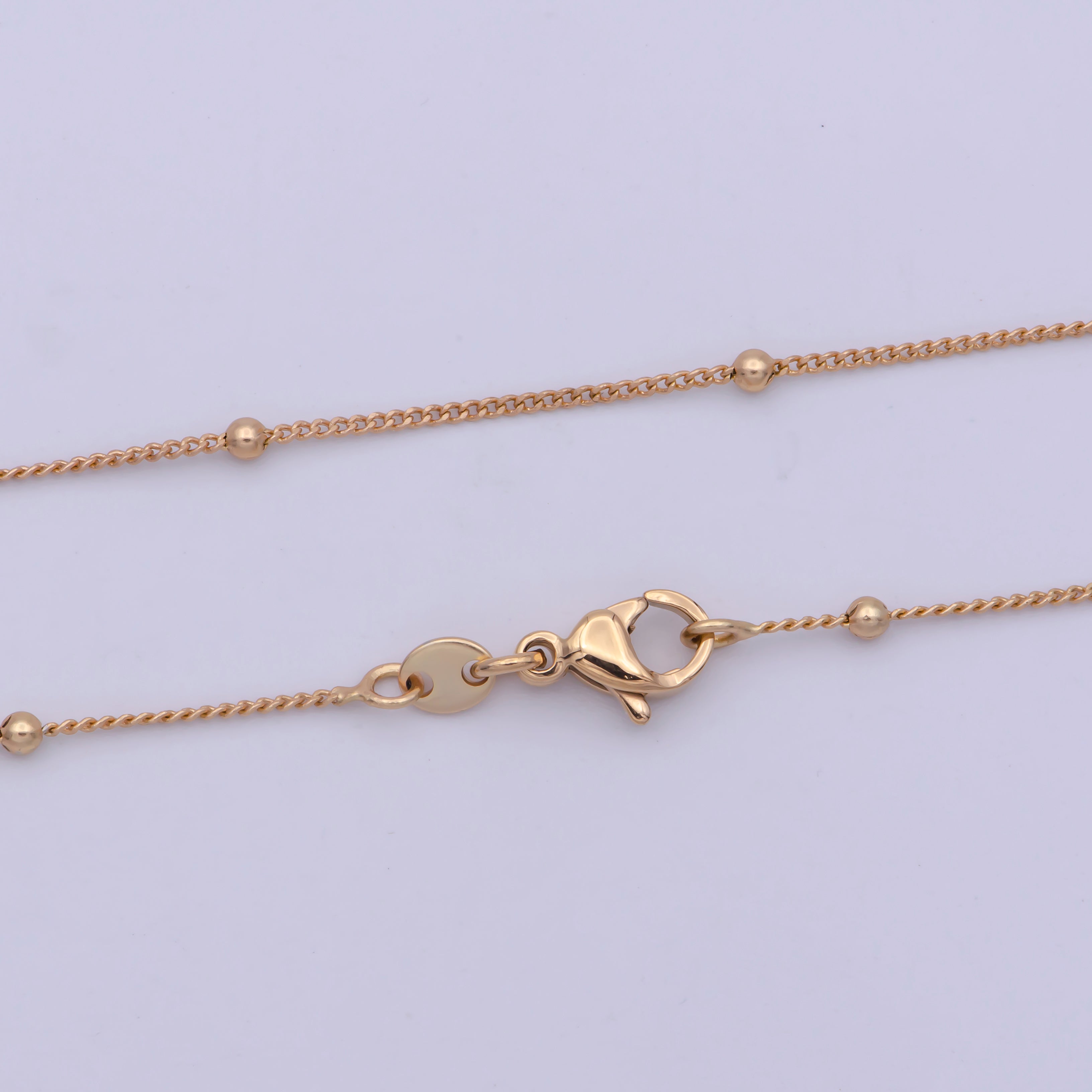 18K Gold Filled Satellite Chain, 0.9mm Gold Ball Chain 18 Inches Ready To Wear Necklace w/Lobster Clasps | WA-477 - DLUXCA