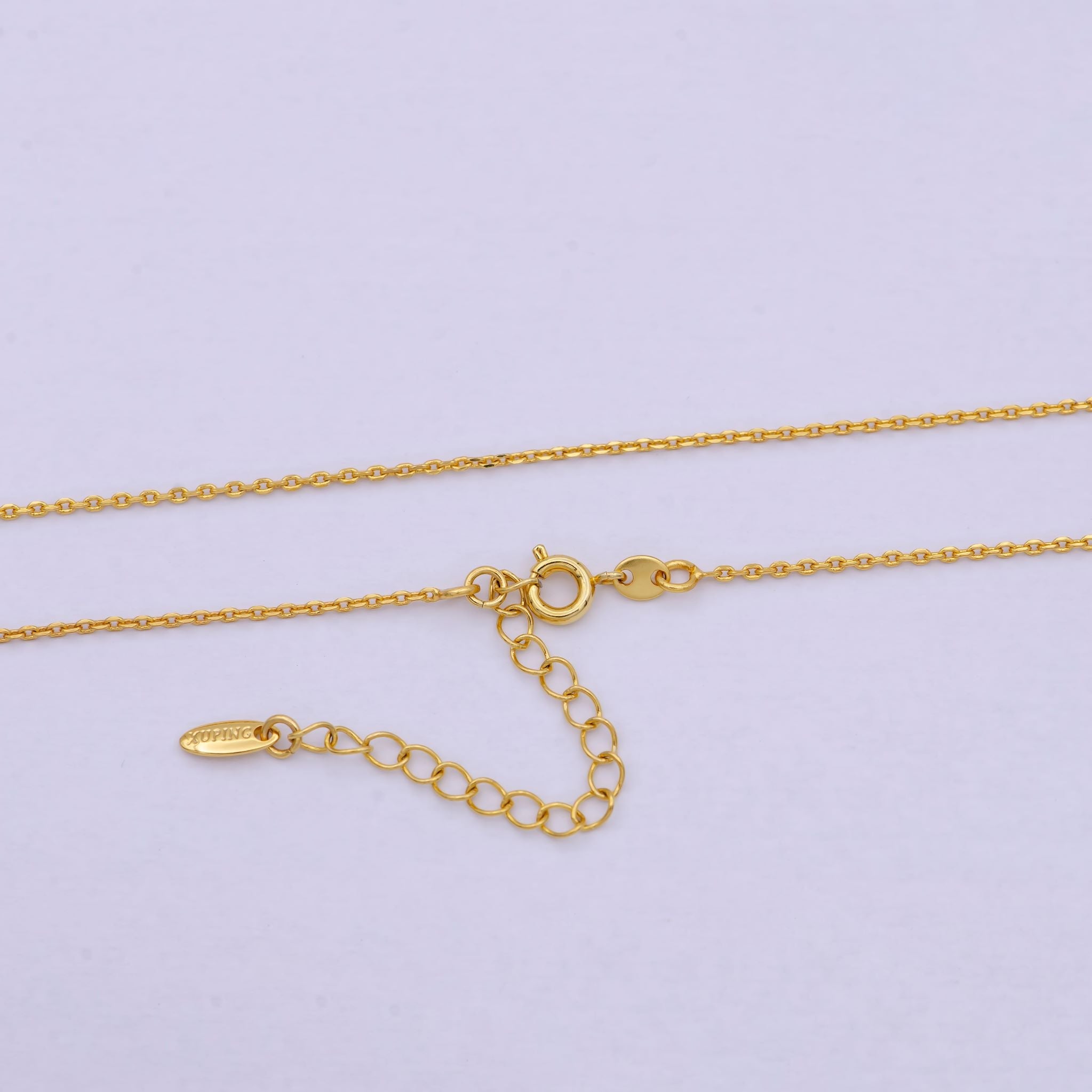 24K Gold Filled Cable Chain, 17.7 Inch Layering Finished Chain Necklace with Spring Ring WA-613 - DLUXCA