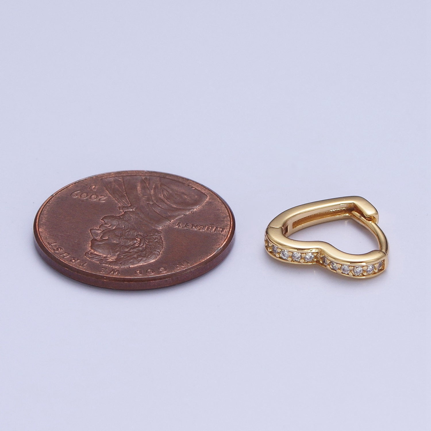 24K Gold Filled Micro Pave Heart Love Huggie Hoop Earrings Jewelry Gift For Valentine | T027 T028 X840 - DLUXCA