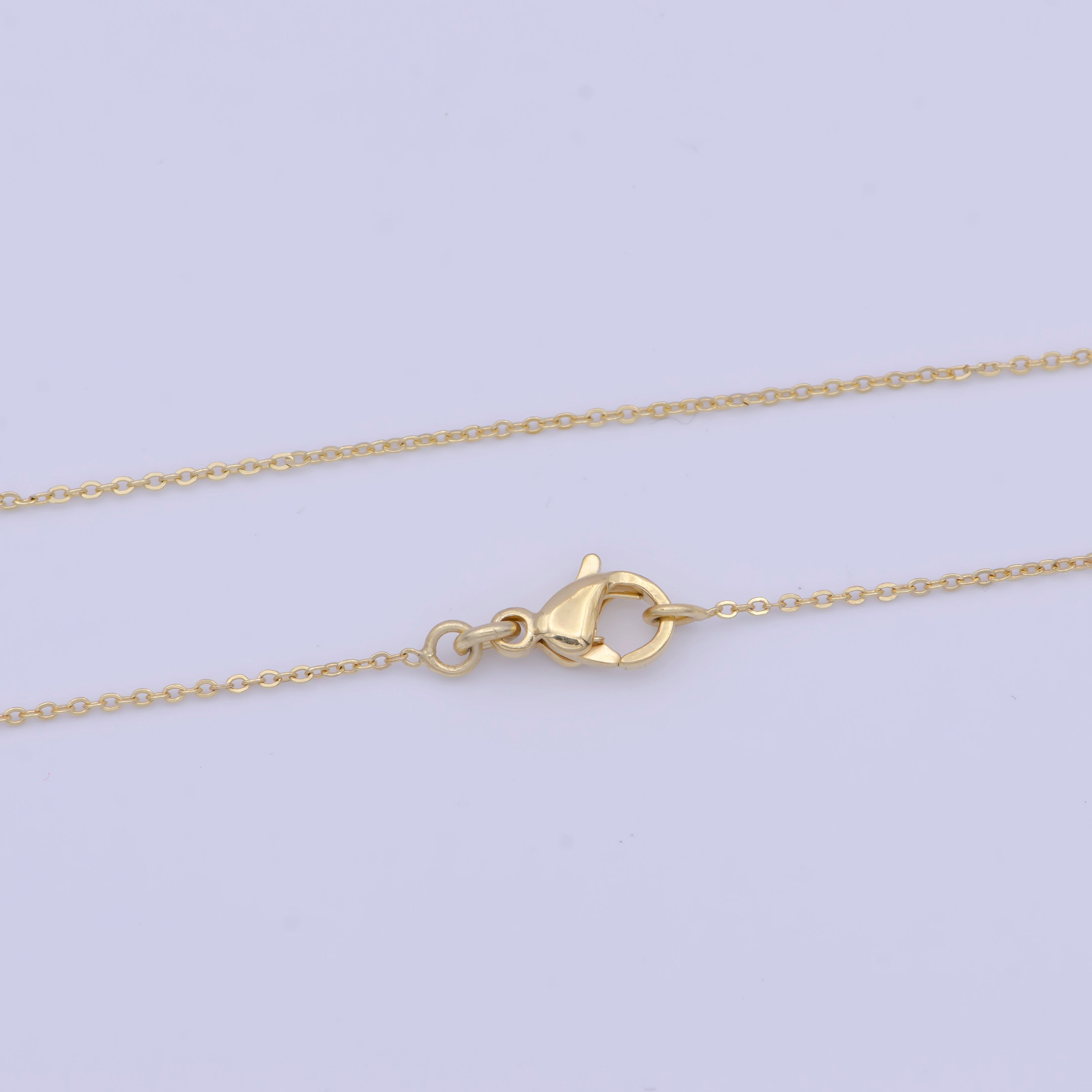 Dainty Gold Cable Chain Necklace Fine Link Chain Necklace Ready to Wear 17.5 Inch WA-1152 - DLUXCA