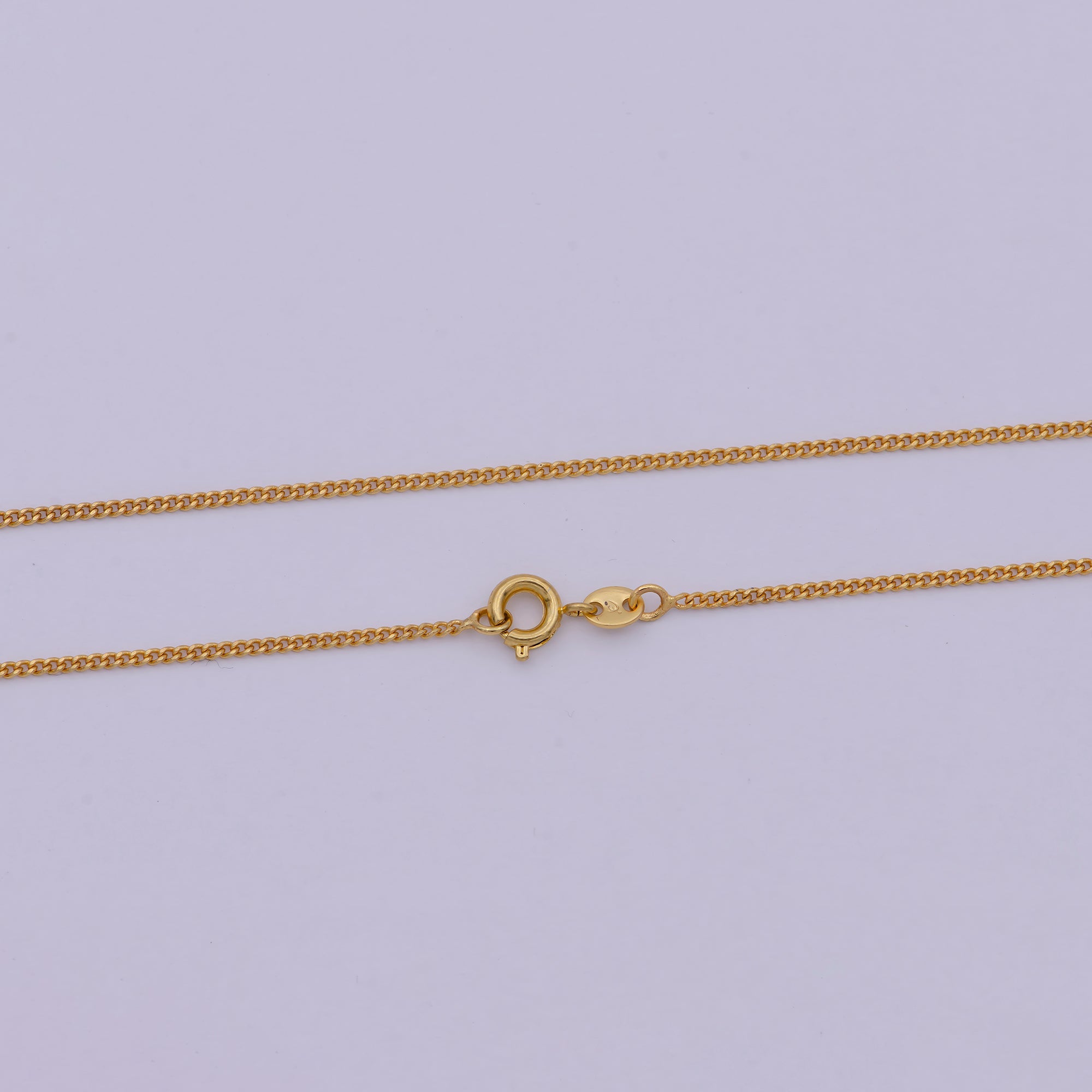 24k Gold Filled Necklace Chain Choker Cuban Curb Thin 1.2mm Gold Chain For Women Girl WA-532 - DLUXCA