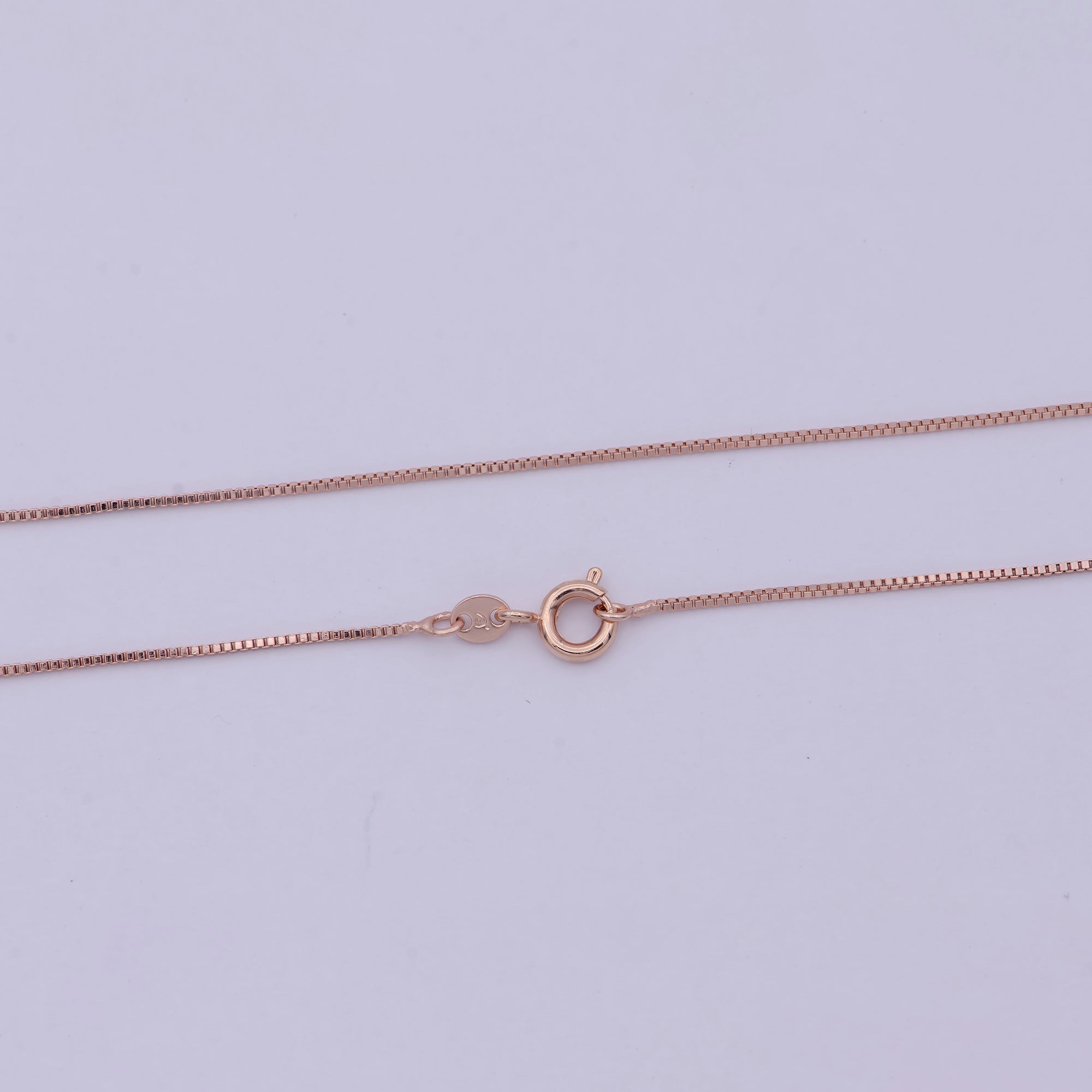 Rose Gold Box Chain Necklace .7mm, Delicate Dainty Layered Necklace, Everyday Necklace, Simple chain, Minimalist - DLUXCA