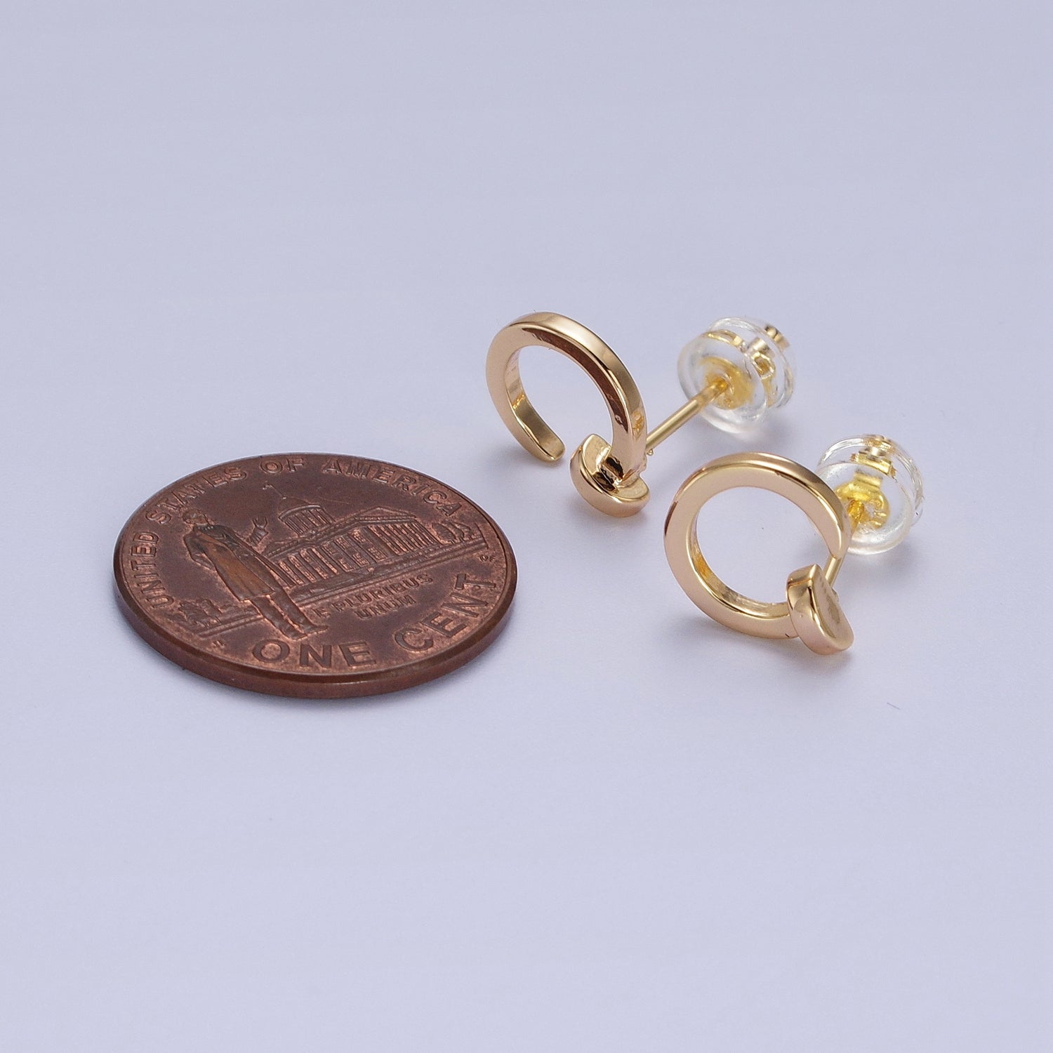 24K Gold Filled Spiral Nail Stud Earrings | Y101 - DLUXCA