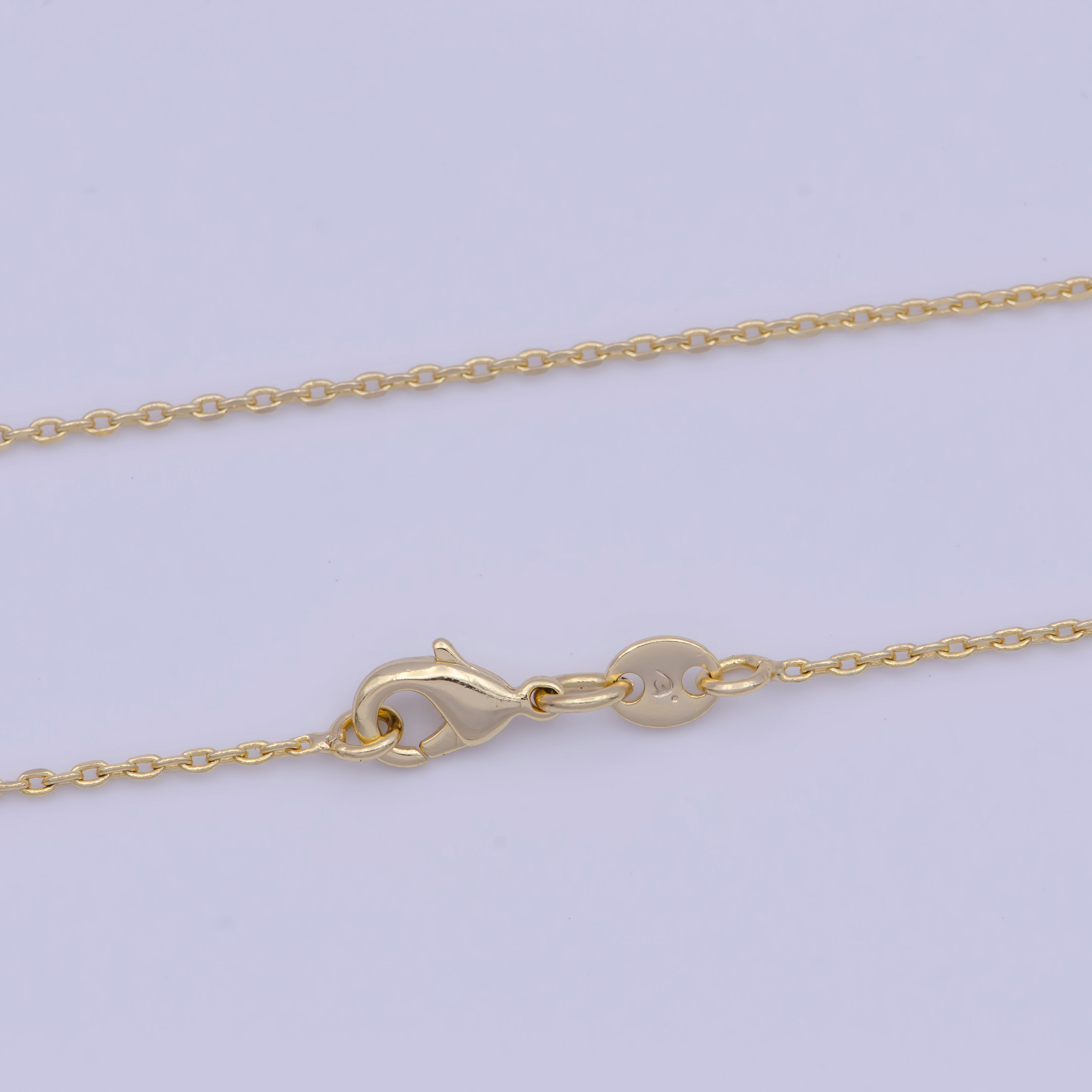 14K Gold Filled Cable Chain Minimalist Necklace Fine Link Chain Necklace 18 inch Length, 0.6mm Width Ready to Wear WA-1112 - DLUXCA