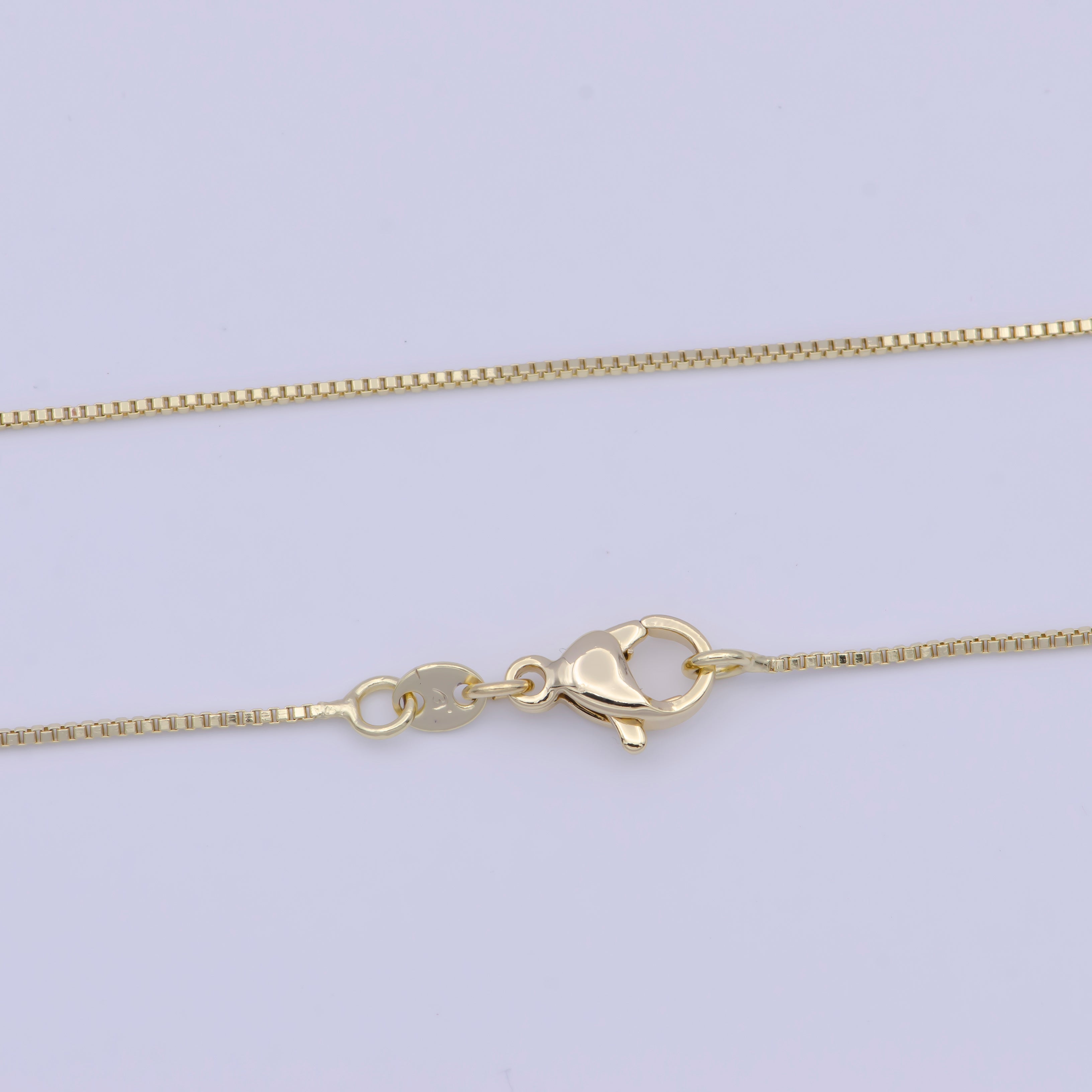 Fine Box Chain 19" Ready to Wear 14k Gold Filled Box Chain with Lobster Clasp, Simple Everyday Layering Necklace WA-1116 - DLUXCA