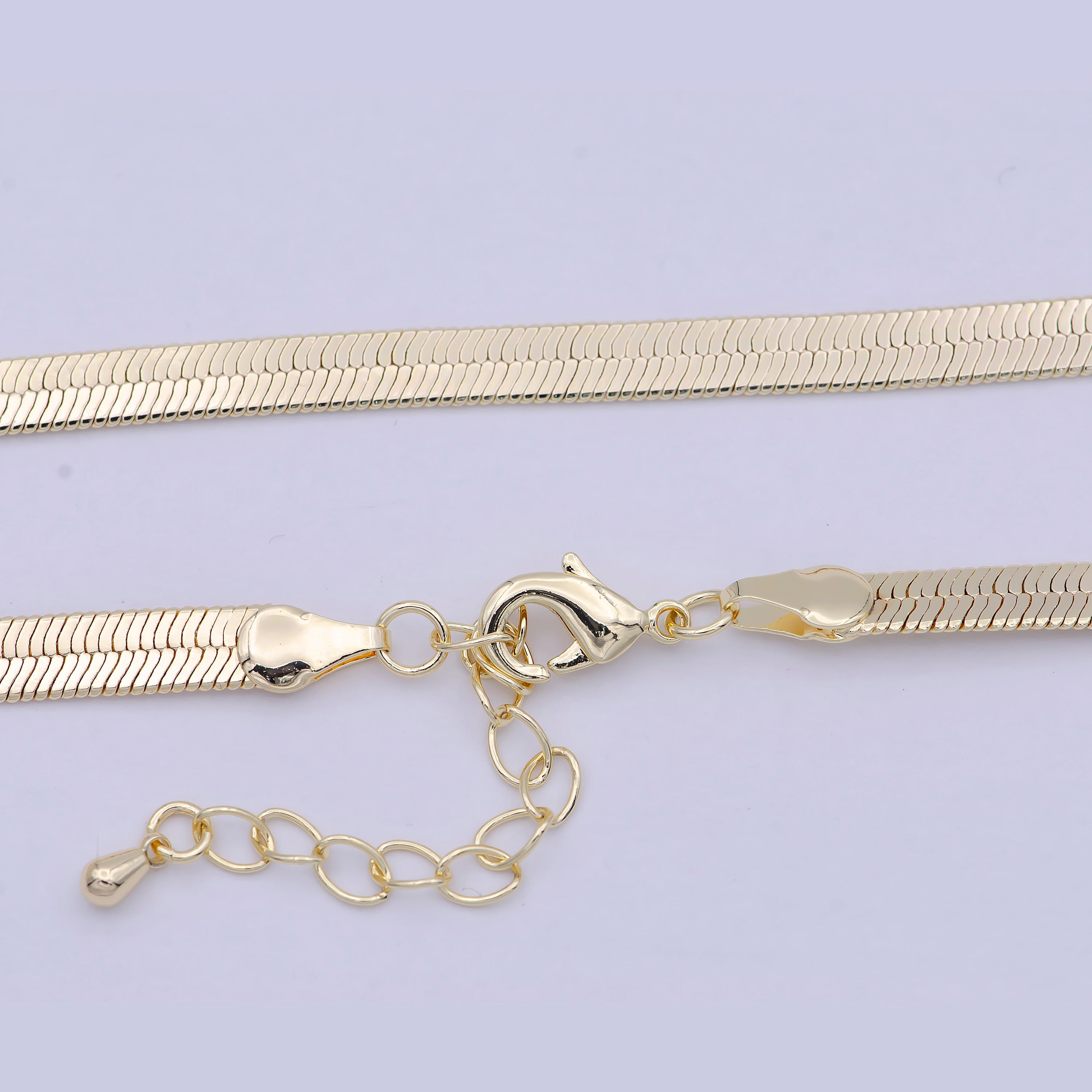 Wholesale Gold Herringbone Chain Simple Layering Style For Women Necklace WA-839 WA-840 - DLUXCA