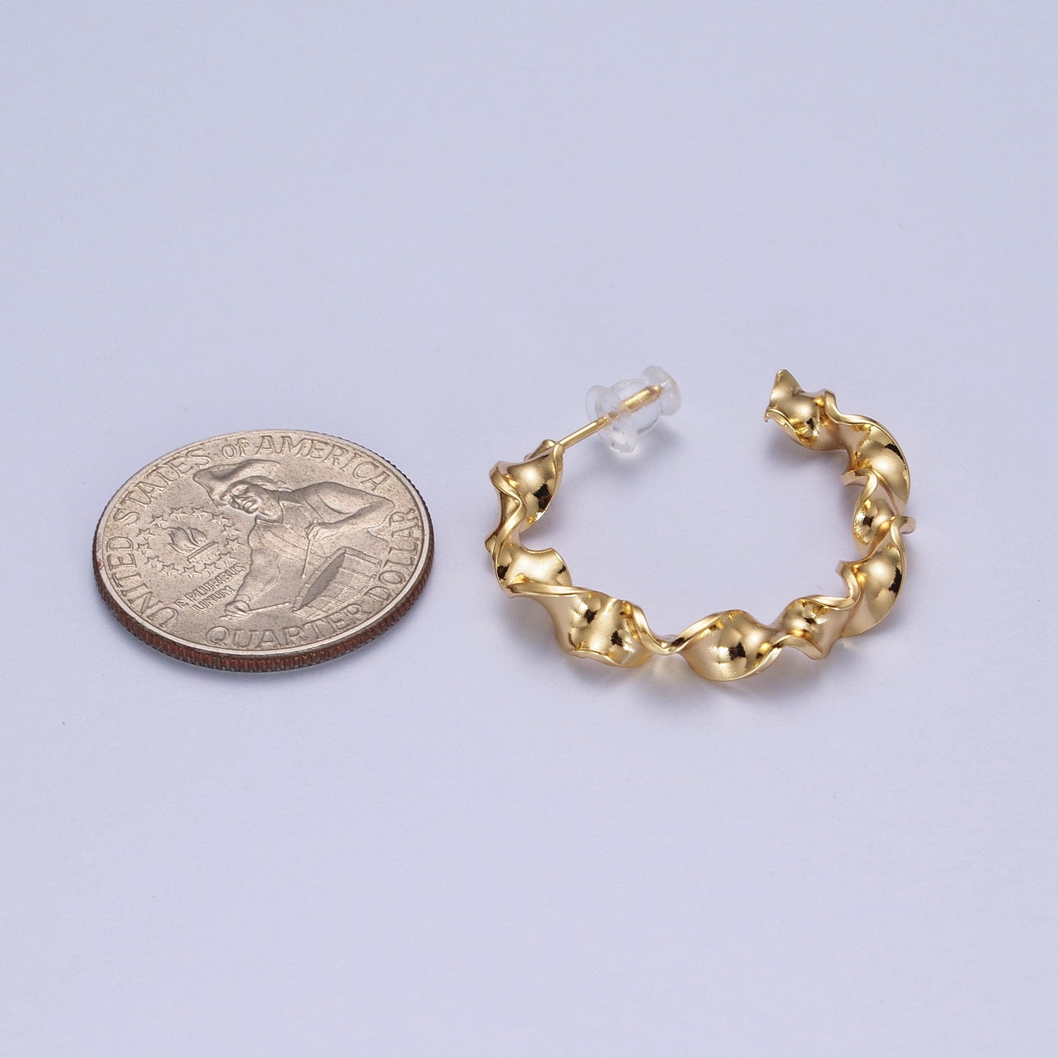 Modern Gold Hoop Earrings, Gold Hoops, Bold Hoop Earrings, Twisted Hoop Earrings, Dainty Hoops, Hammered Rustic Earring G-399 - DLUXCA