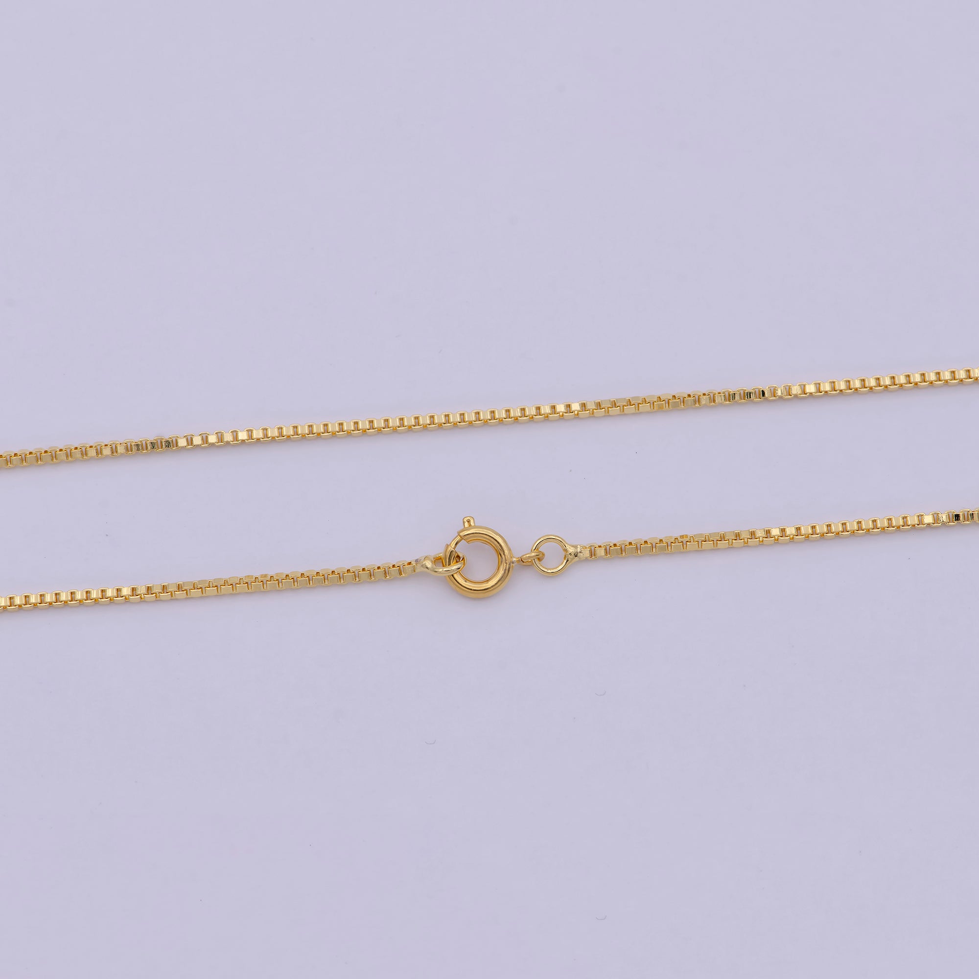 Dainty Gold Box Chain Necklace 1.2mm, Classic Box Chain Layered Necklace, Everyday Necklace, Simple chain, Minimalist WA-524 - DLUXCA