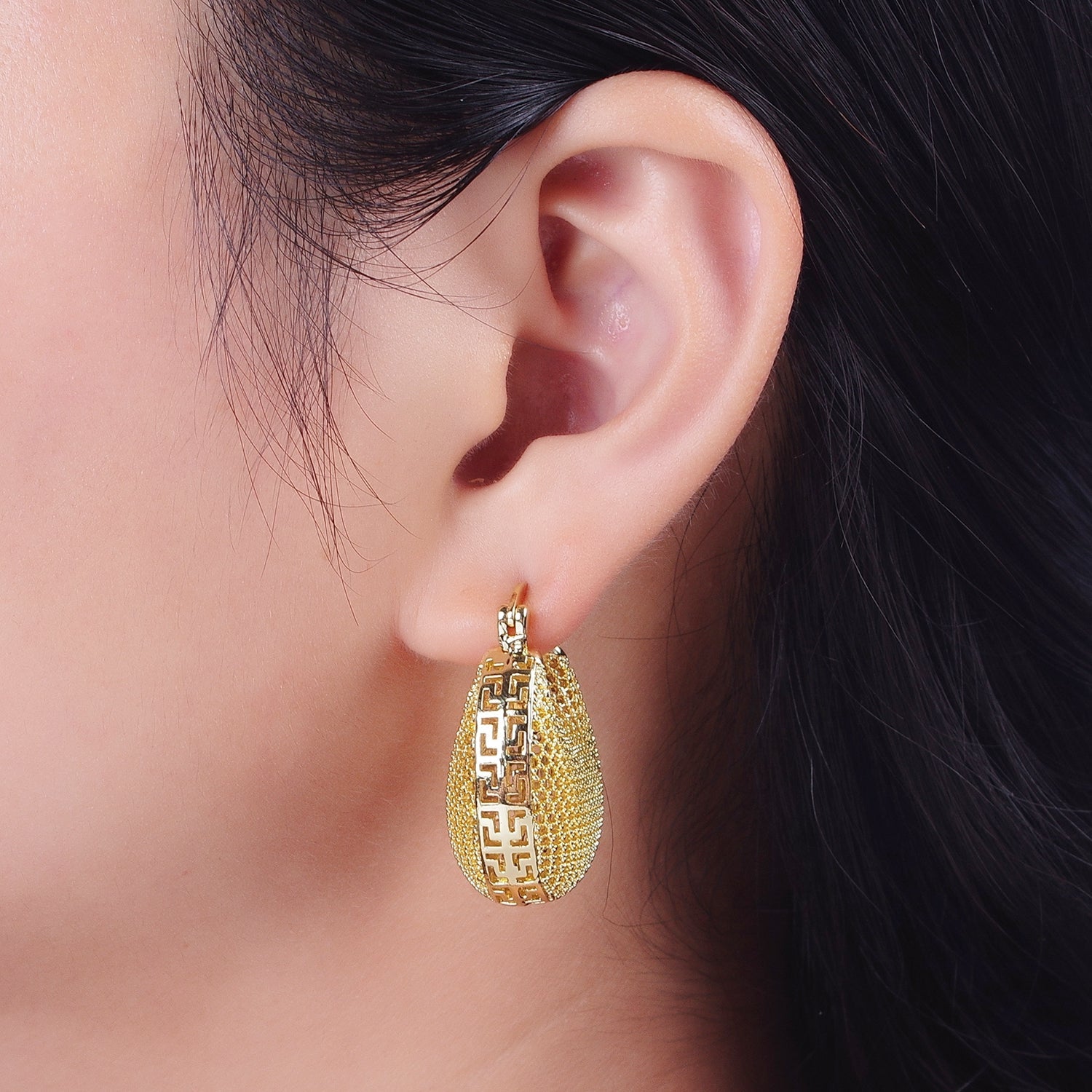 Minimalist Riveted Wire Rings Dome Latch Earrings in Gold & Silver | Y181 Y182 - DLUXCA