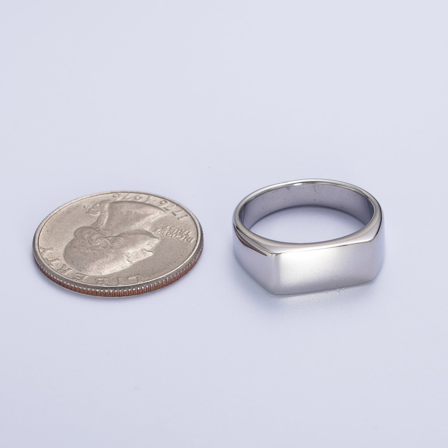 Stainless Steel Rectangular Bar Minimalist Gold, Silver Ring | V079 V080 V081 V082 - DLUXCA