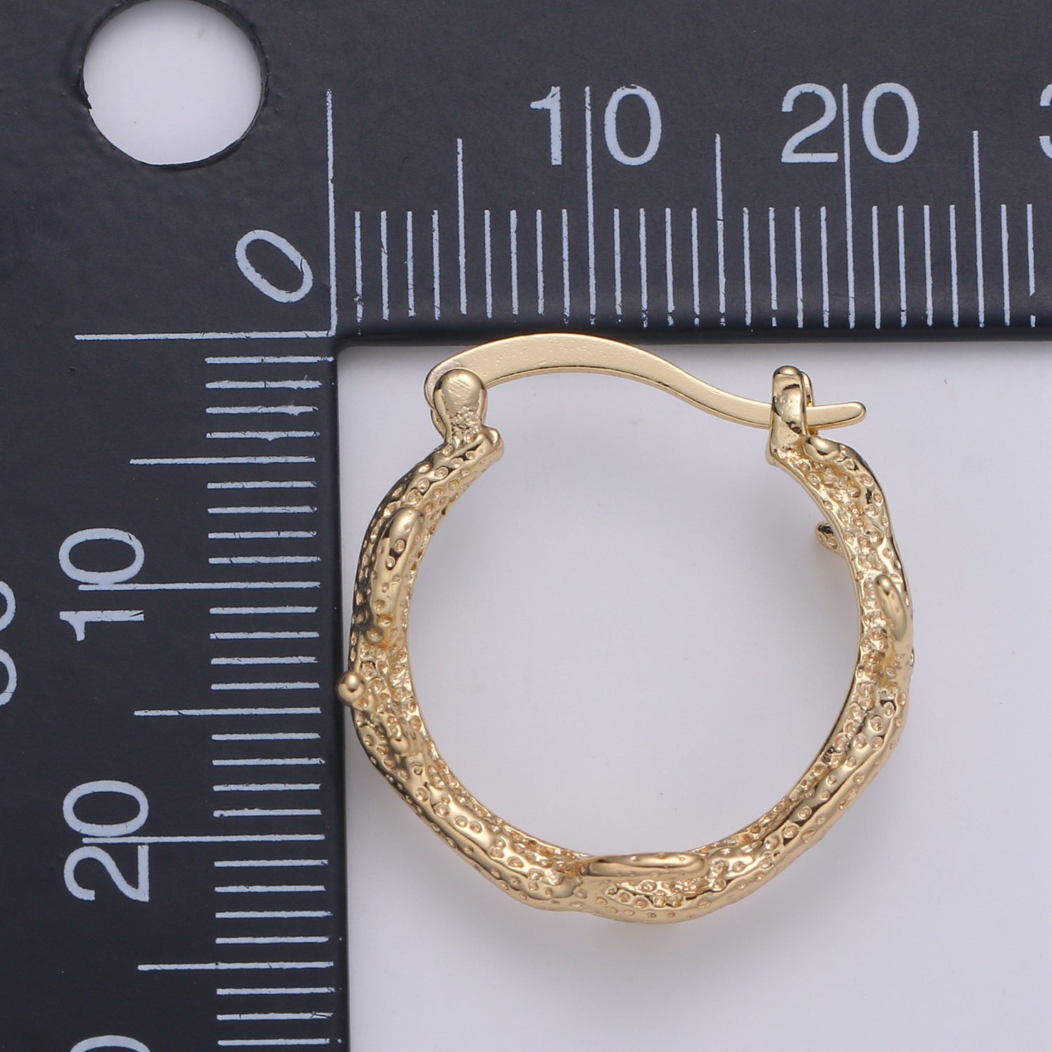 Gold Plated Cactus Horn Hoops Earring, Golden Floral Nature Earring Jewelry GP-883 - DLUXCA
