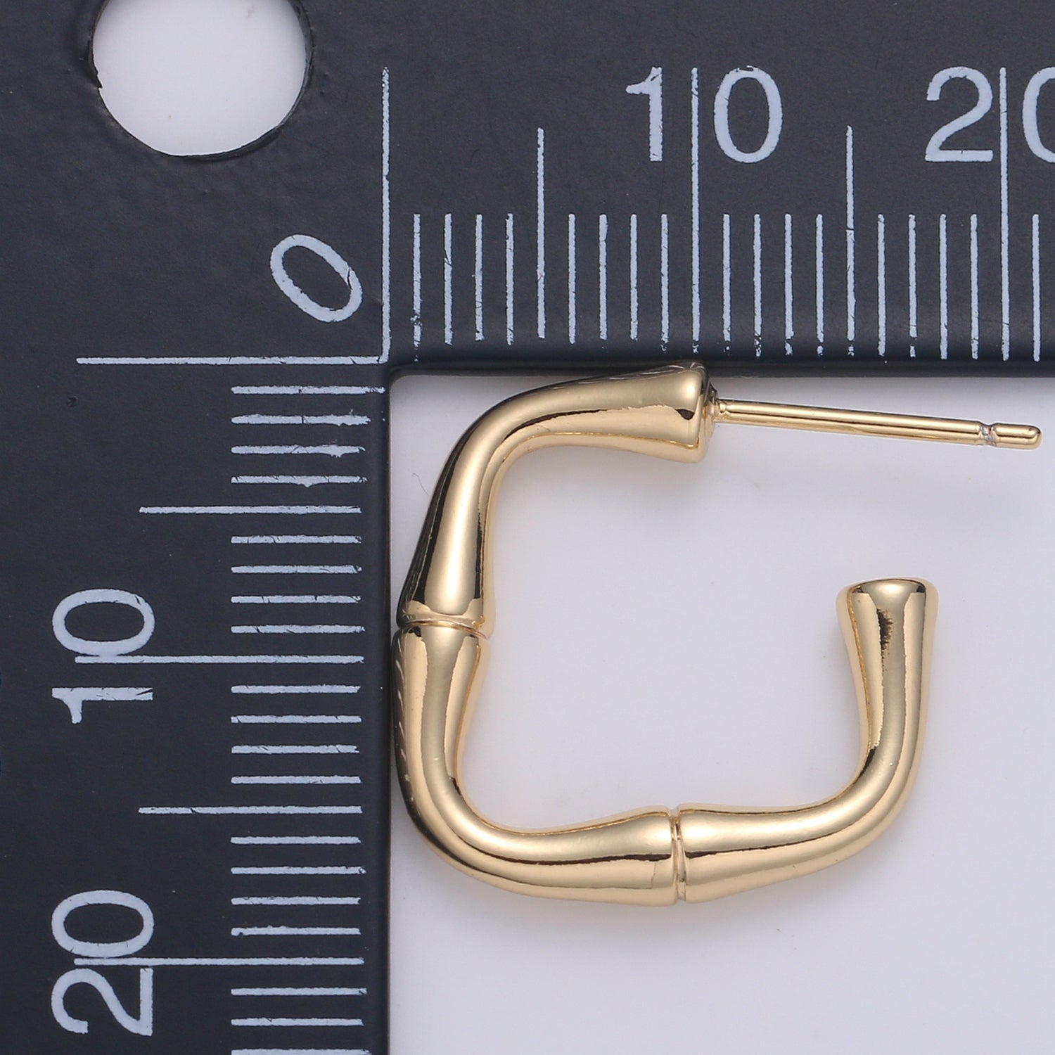 Gold Plated Mini Square Linked Bar Studs Earring Dainty Geometric Tube Bar Plain Gold Earring Jewelry GP-880 - DLUXCA