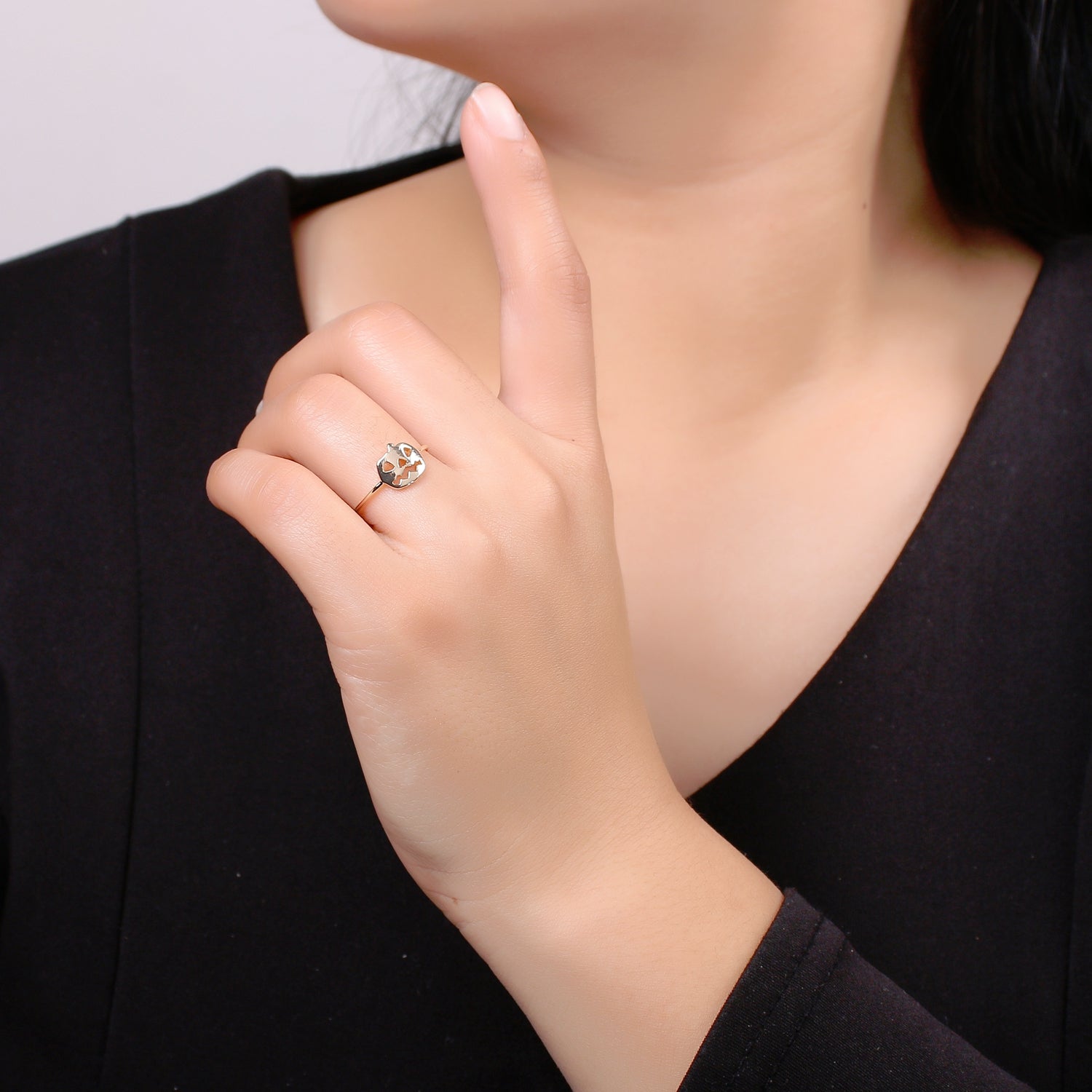 Halloween Pumpkin Gold Filled Adjustable Ring - R256 - DLUXCA