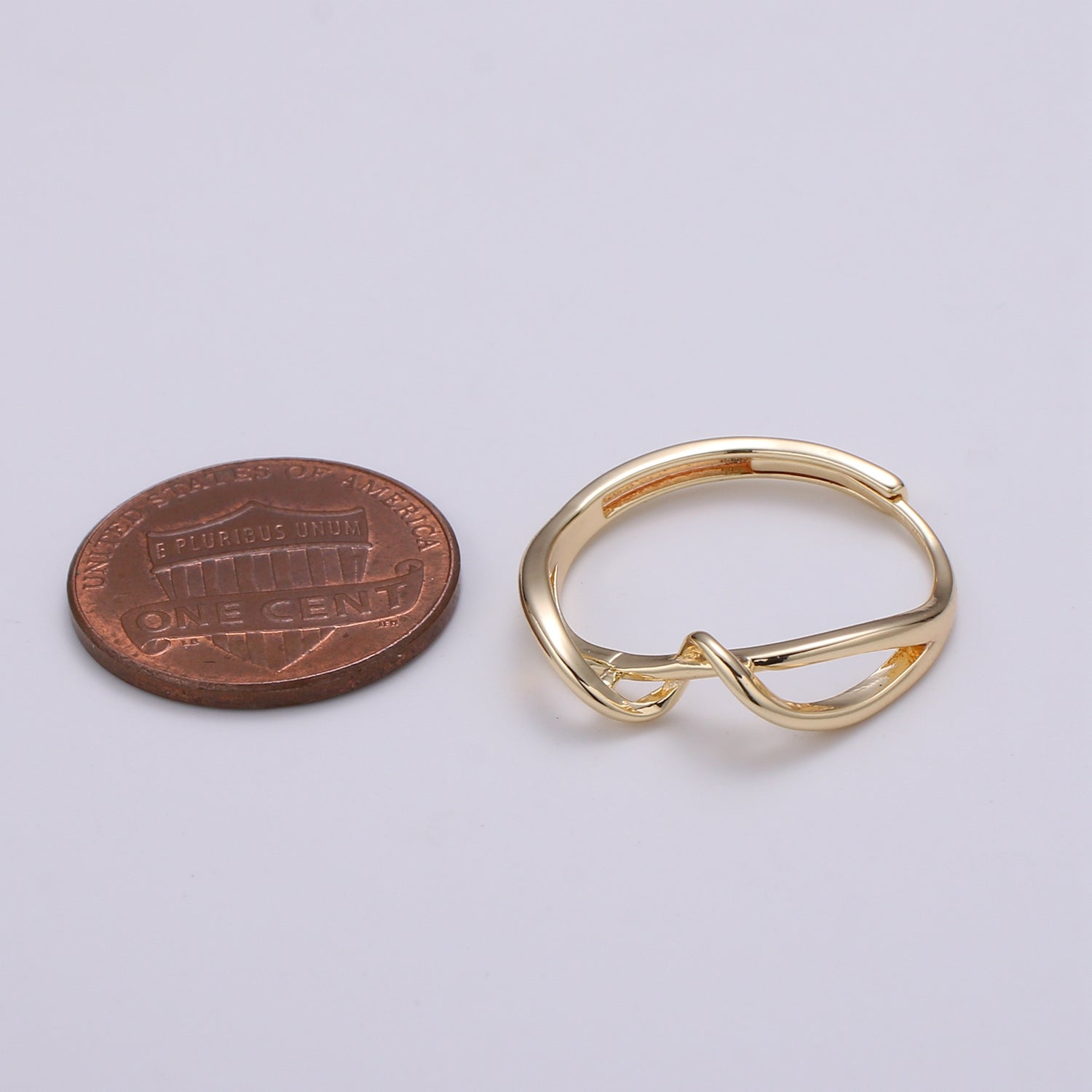 Simple Wave Gold Filled adjustable Ring - R250 - DLUXCA