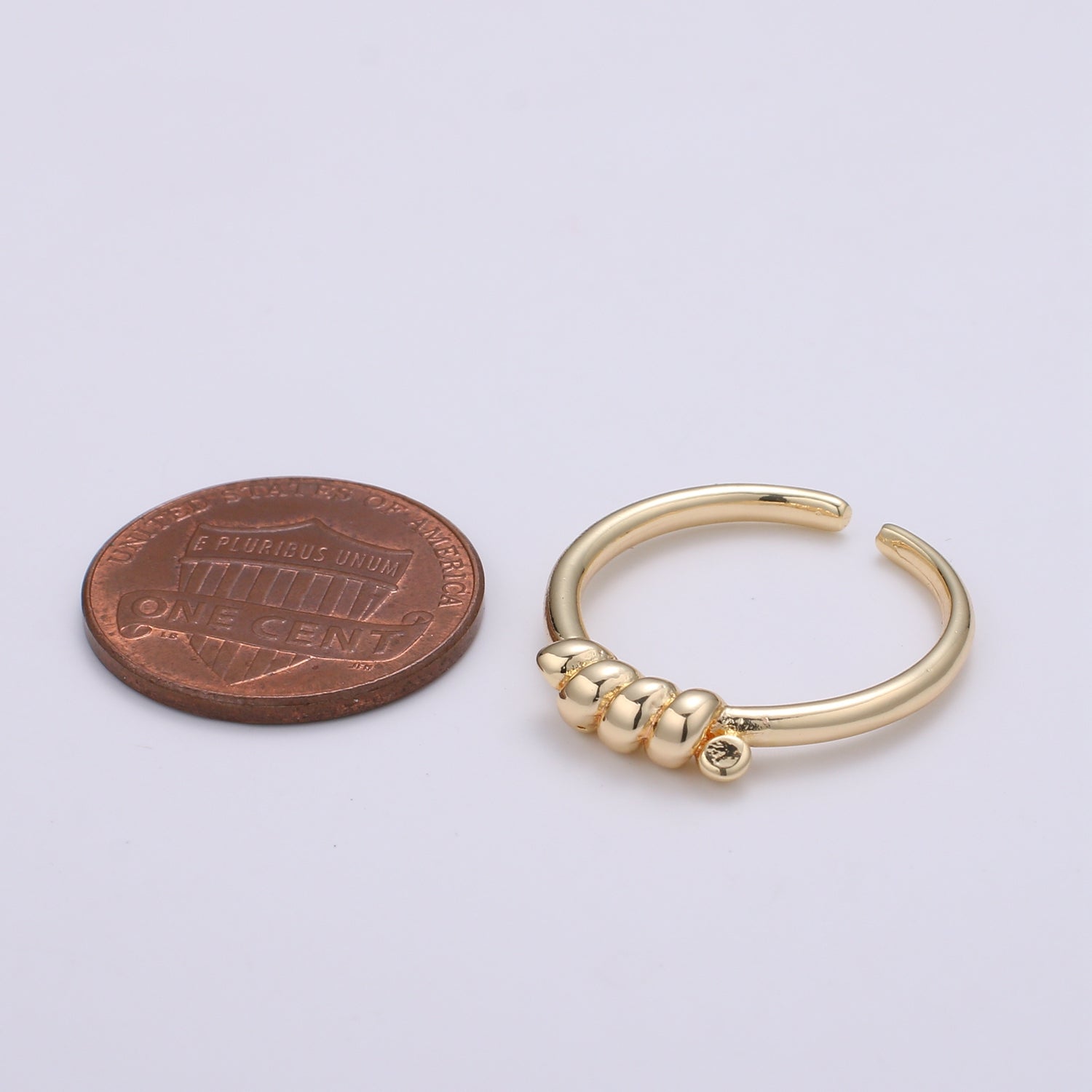 1pc Hold Tight 18k Gold Ring, Adjustable Gold Curb Ring, Simple Twist Ring, Grasp Ring- 251 - DLUXCA