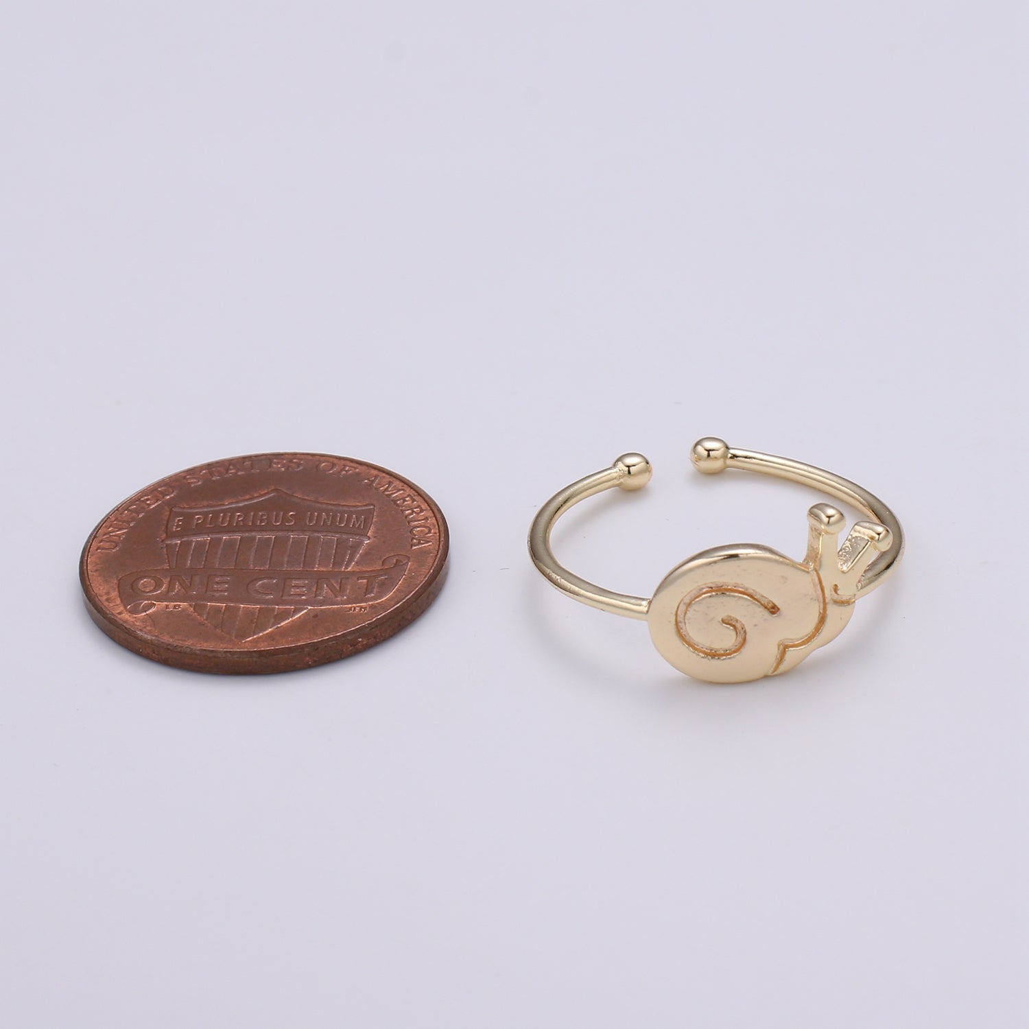 1pc Snail 18k Gold Ring, Adjustable Gold Curb Ring, Simple Escargot Ring, The Animal Ring- 257 - DLUXCA