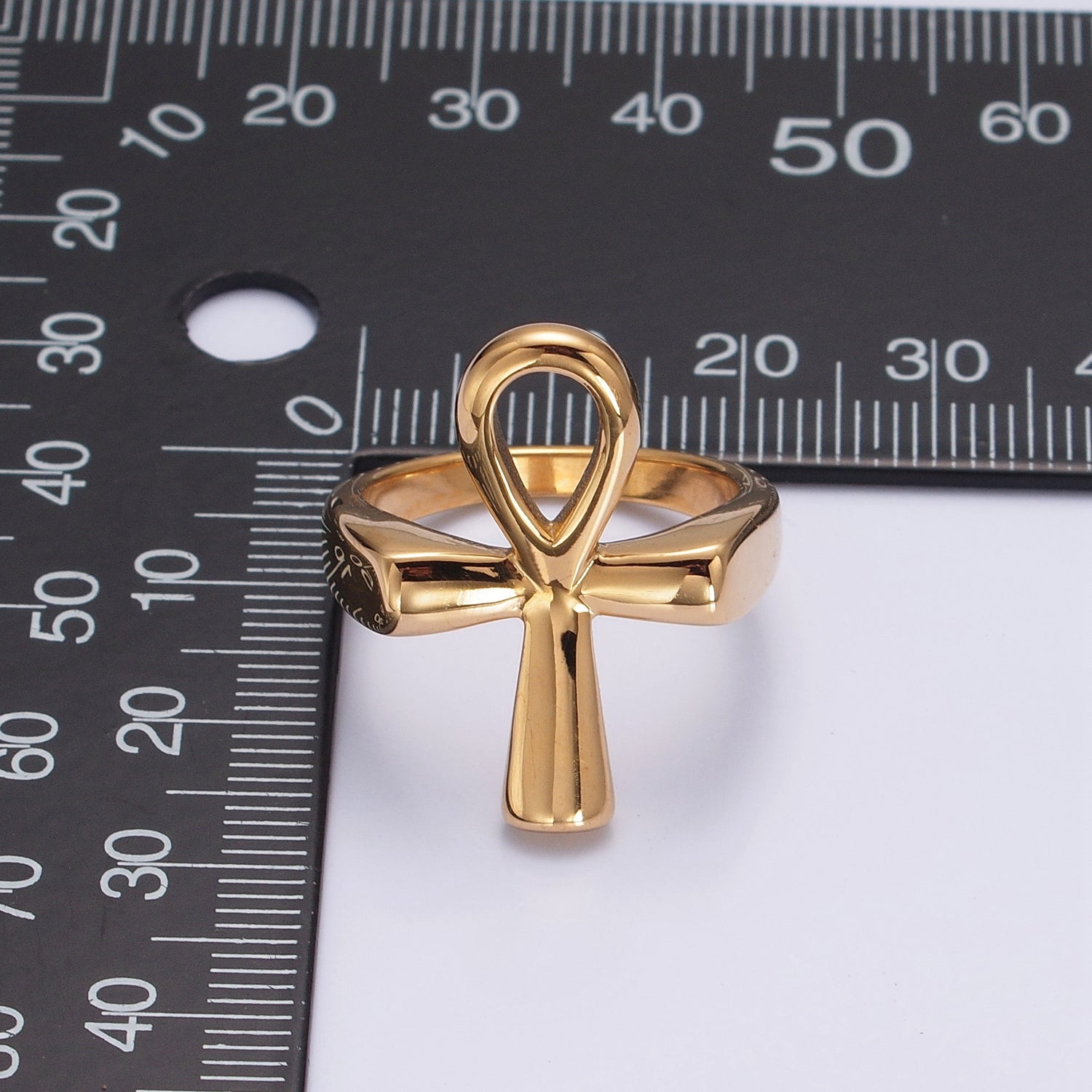 Silver Ankh Cross Rings for Men Women Egyptian Key of Life Gold Bands Ring S-018 S-019 - DLUXCA