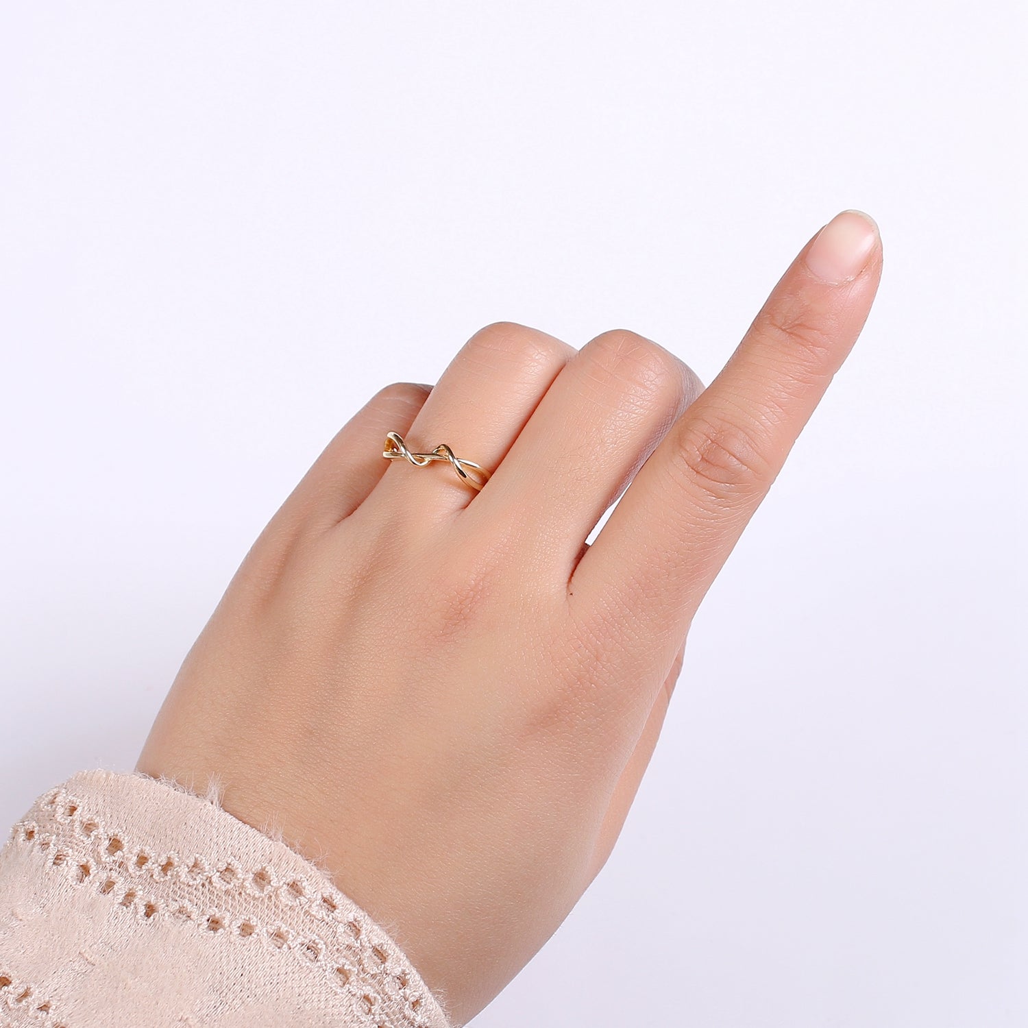 Simple Wave Gold Filled adjustable Ring - R250 - DLUXCA