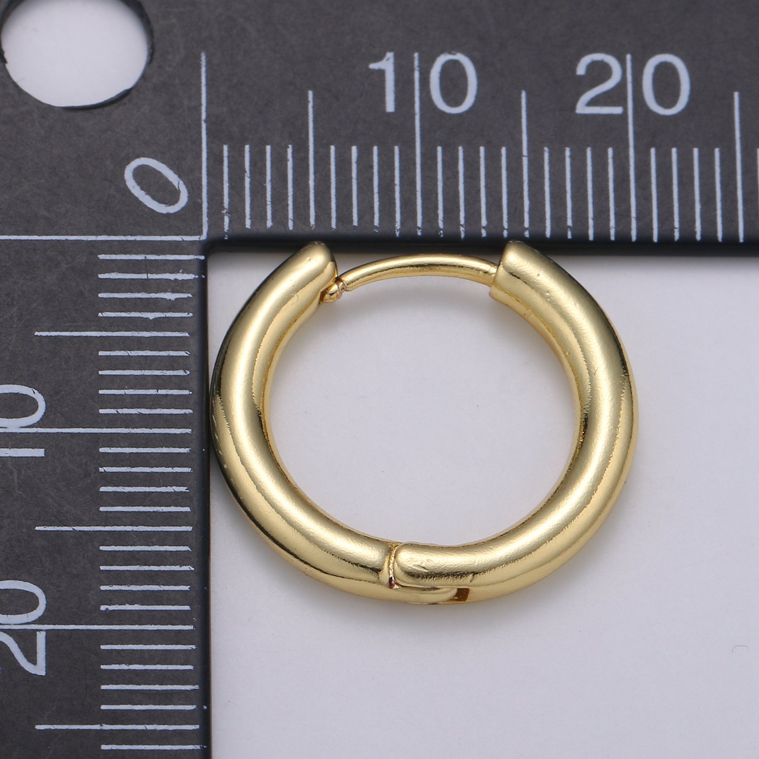 19.6mm Solid Hoops 14K Gold Plated, Zero Gold Earrings for DIY Earring Craft Supply Jewelry Making - DLUXCA