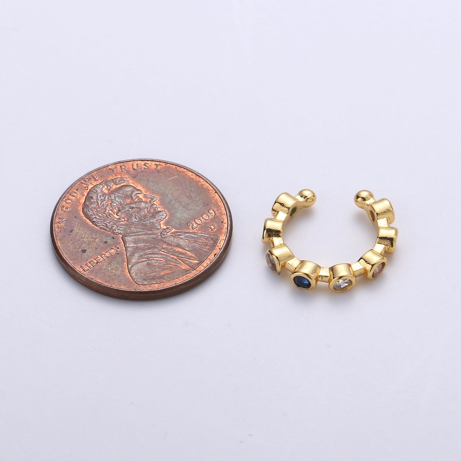 Rainbow Dots Gold Filled Earcuffs - G128 - DLUXCA