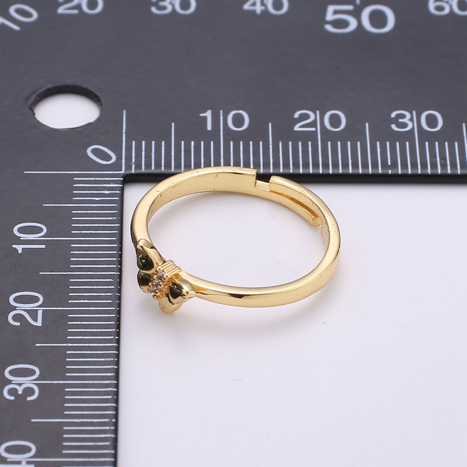 Simple Minimalist Golden Butterfly Gold Filled Adjustable Ring - R035 - DLUXCA