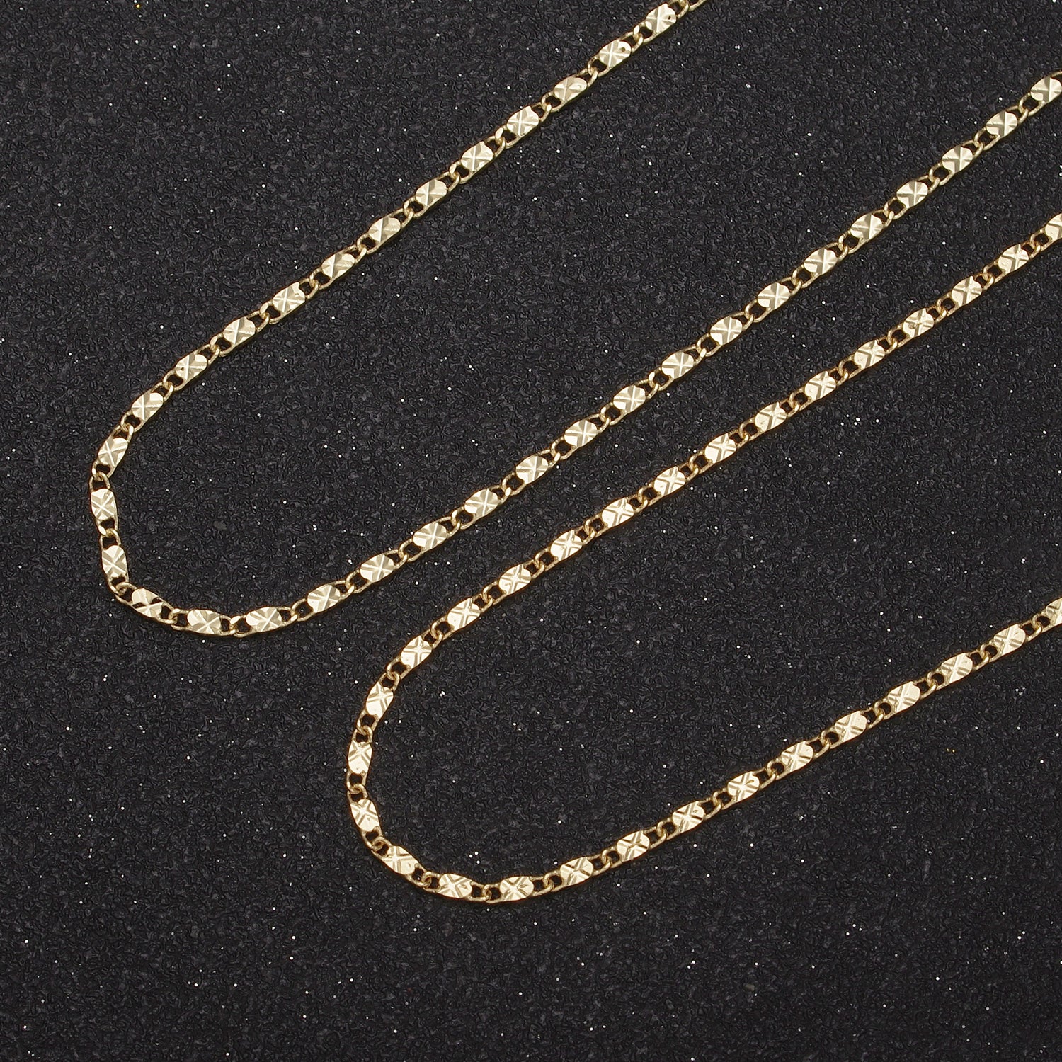 Wholesale Gold Chain Necklace, Fine Scroll Gold Chain, Simple Gold Necklace, Thin Plain Women's Necklace 18" 20" Women Chain - DLUXCA