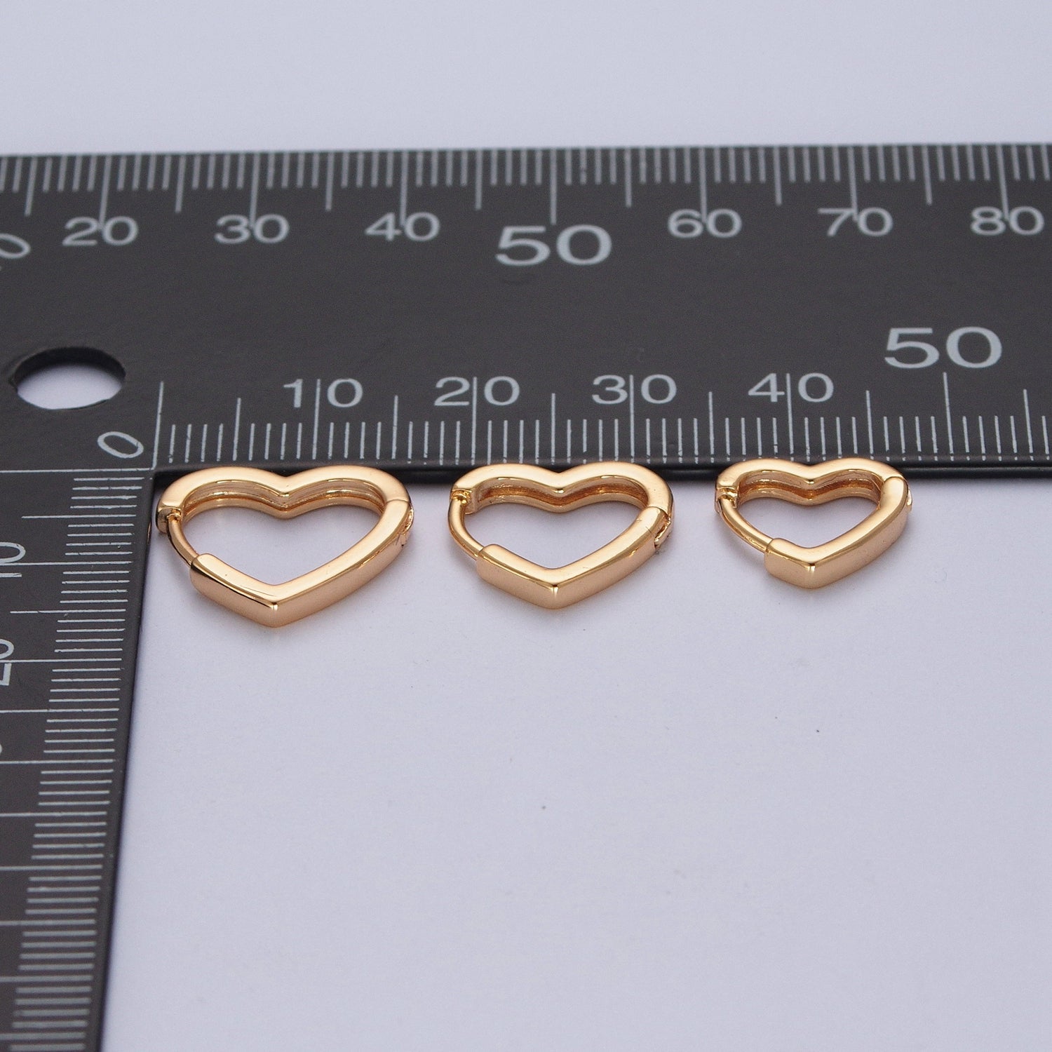 24K Gold Filled Heart Love For Huggie Hoop Earrings, Valentine Cubic Zirconia Earrings W747 W748 W749 - DLUXCA