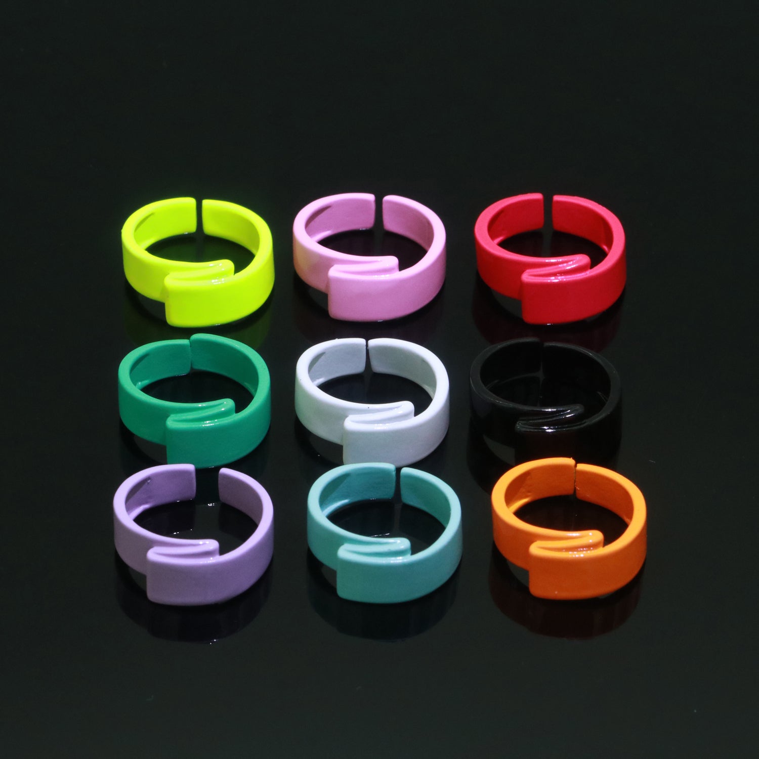 Colorful Neon Twisted ring, Y2K Trendy ring, Chunky enamel ring, Fun Summer ring +-102Candy color ring, Gift for her---1 - DLUXCA