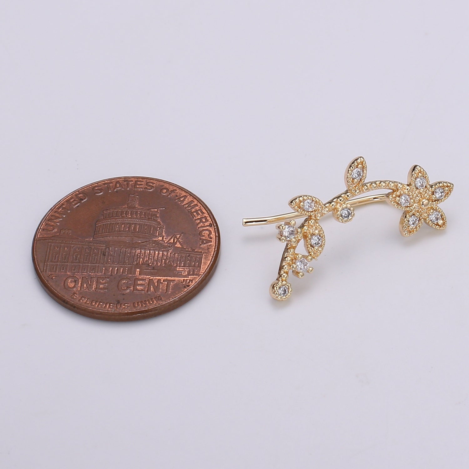 1 pair Minimalist Jasmine Ear Crawlers | Ear Climbers | Bridesmaid Earrings | Ear Crawler | Bridesmaid Gift |Mother’s Day Gift - DLUXCA
