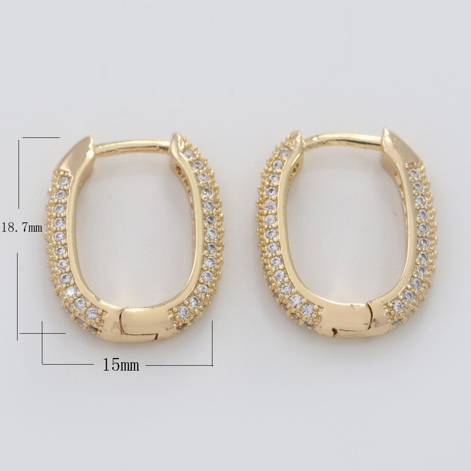 Small CZ Hoop Earrings Hypoallergenic 18K Gold Filled Huggie Hoop Earrings for Women - DLUXCA