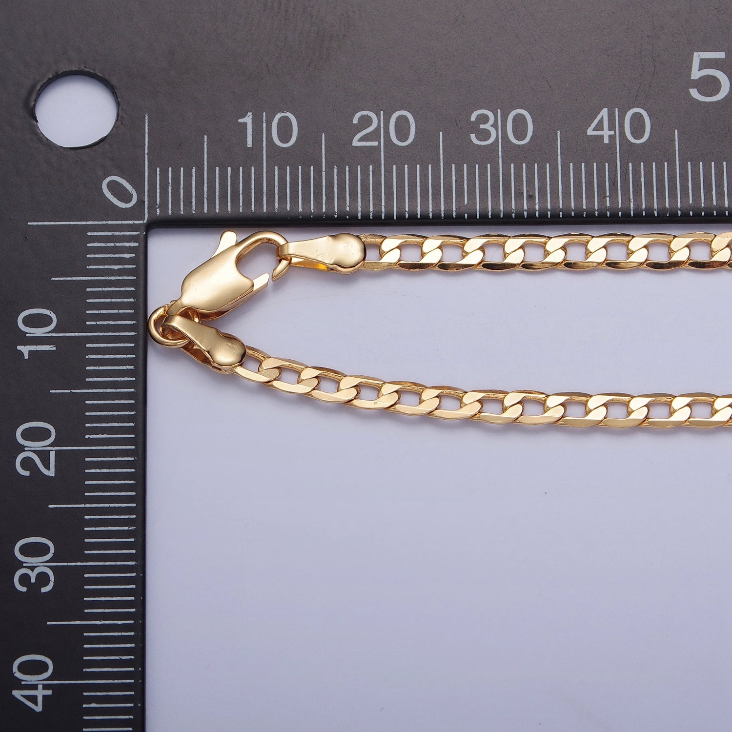 Dainty Flat Curb Chain 18k Gold Filled Chain, Thin Choker Layer Necklace 3.4mm, Chain WA-906 WA-907 WA-908 - DLUXCA