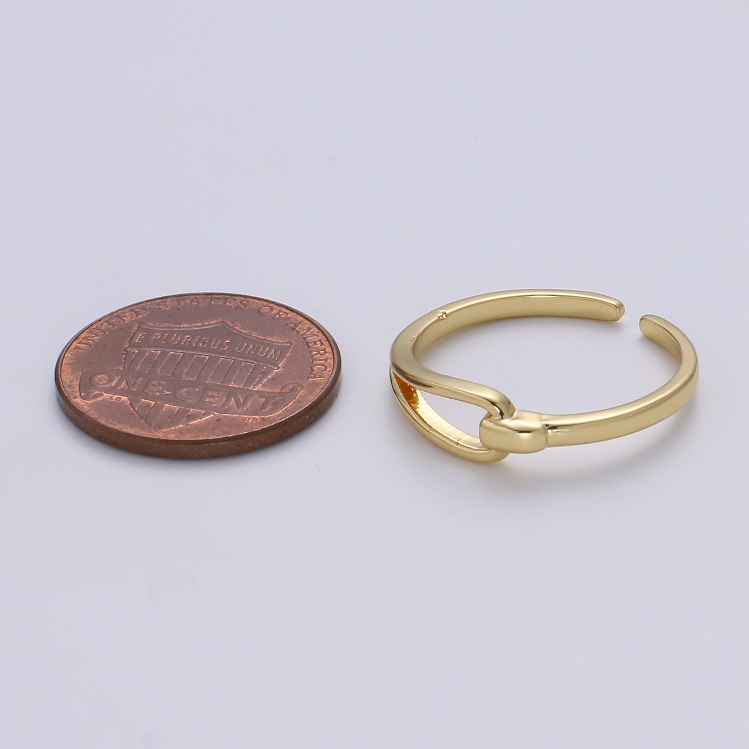 1pc Hold Me Tight Gold Ring, Adjustable Gold Curb Ring, Simple Hook Ring, Grasp Ring R534 - DLUXCA