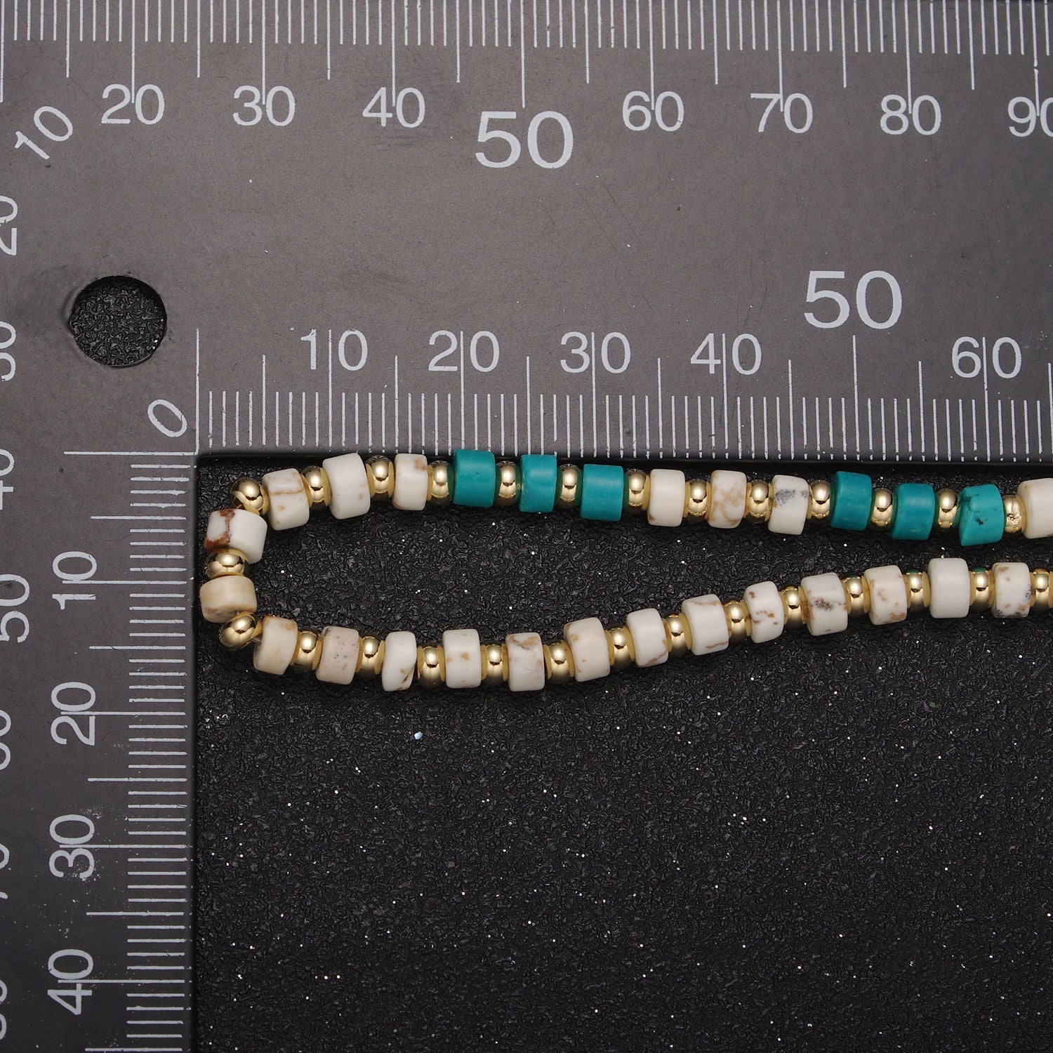 Genuine Natural Turquoise Beaded Necklace With Wooden Opal Beads Gemstone Necklace, Simple Classic Boho Layer Necklace WA-588 - DLUXCA