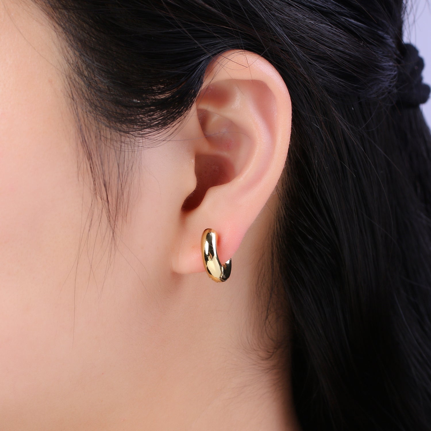 Minimalist Earring Gold Hoop Earrings • Perfect Simple Earrings For Her • Gifts for Her T-363 - DLUXCA