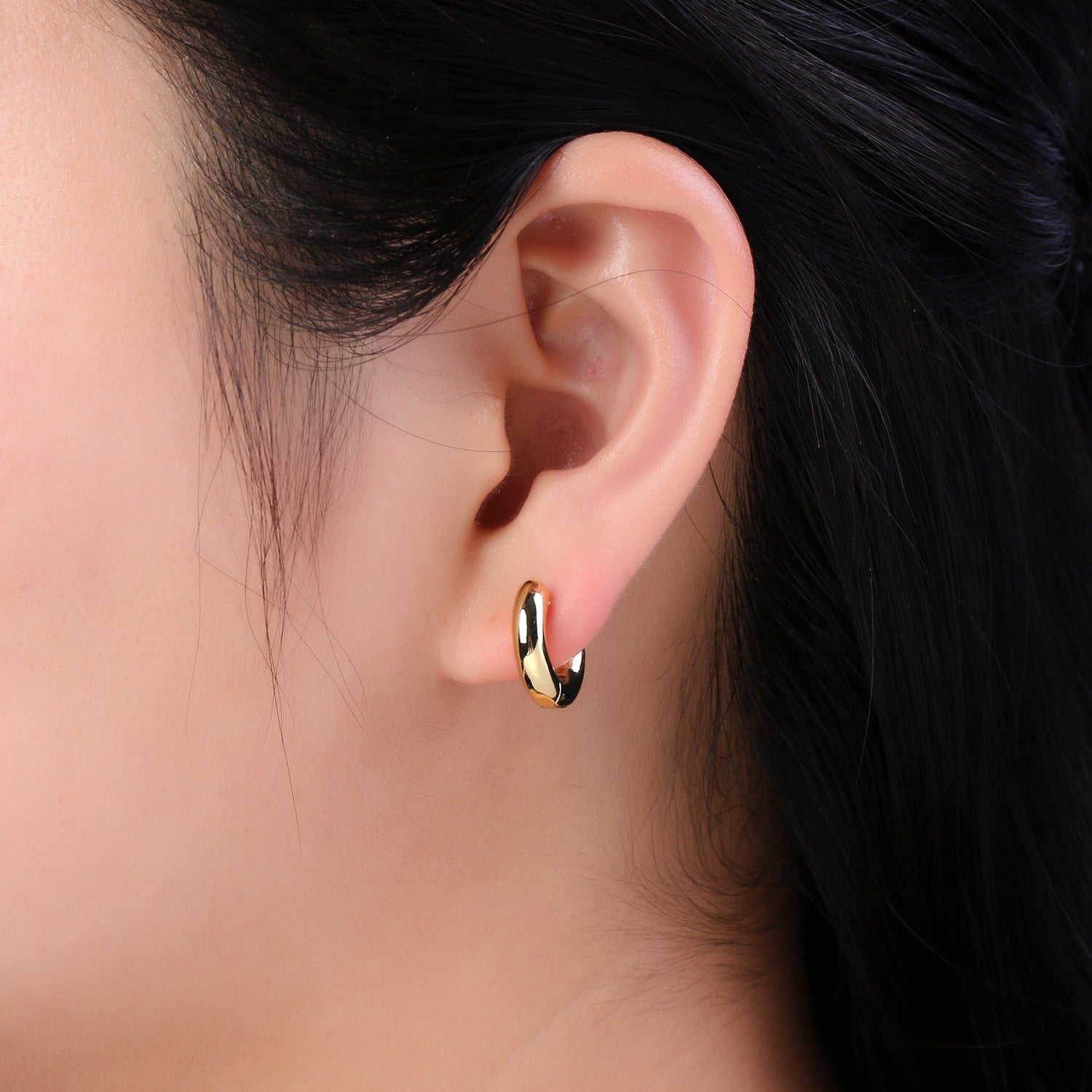 Minimalist Earring Gold Hoop Earrings • Perfect Simple Earrings For Her • Gifts for Her T-363 - DLUXCA