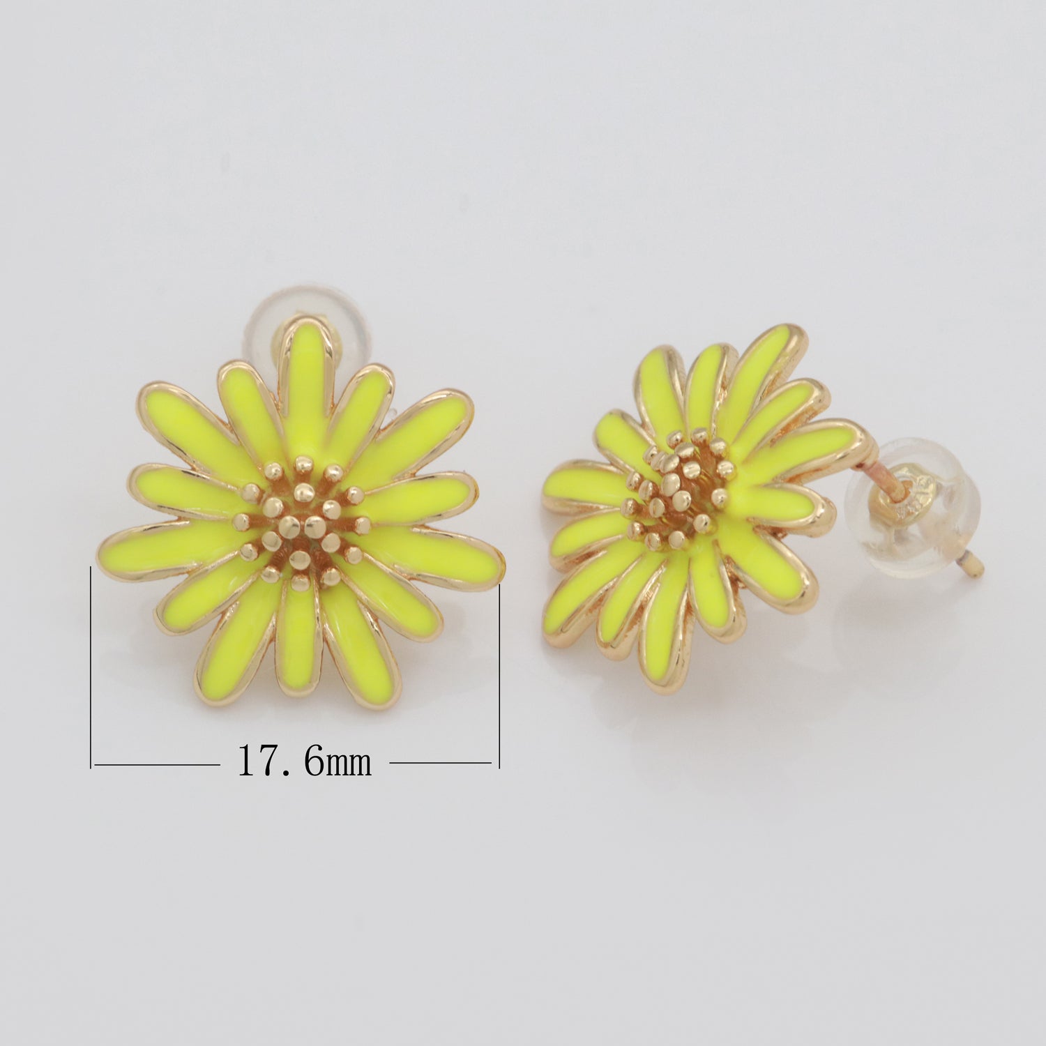 Cute daisy flower elegant Enamel Ring Fashion Gold Open Adjustable ring for women Girl - DLUXCA