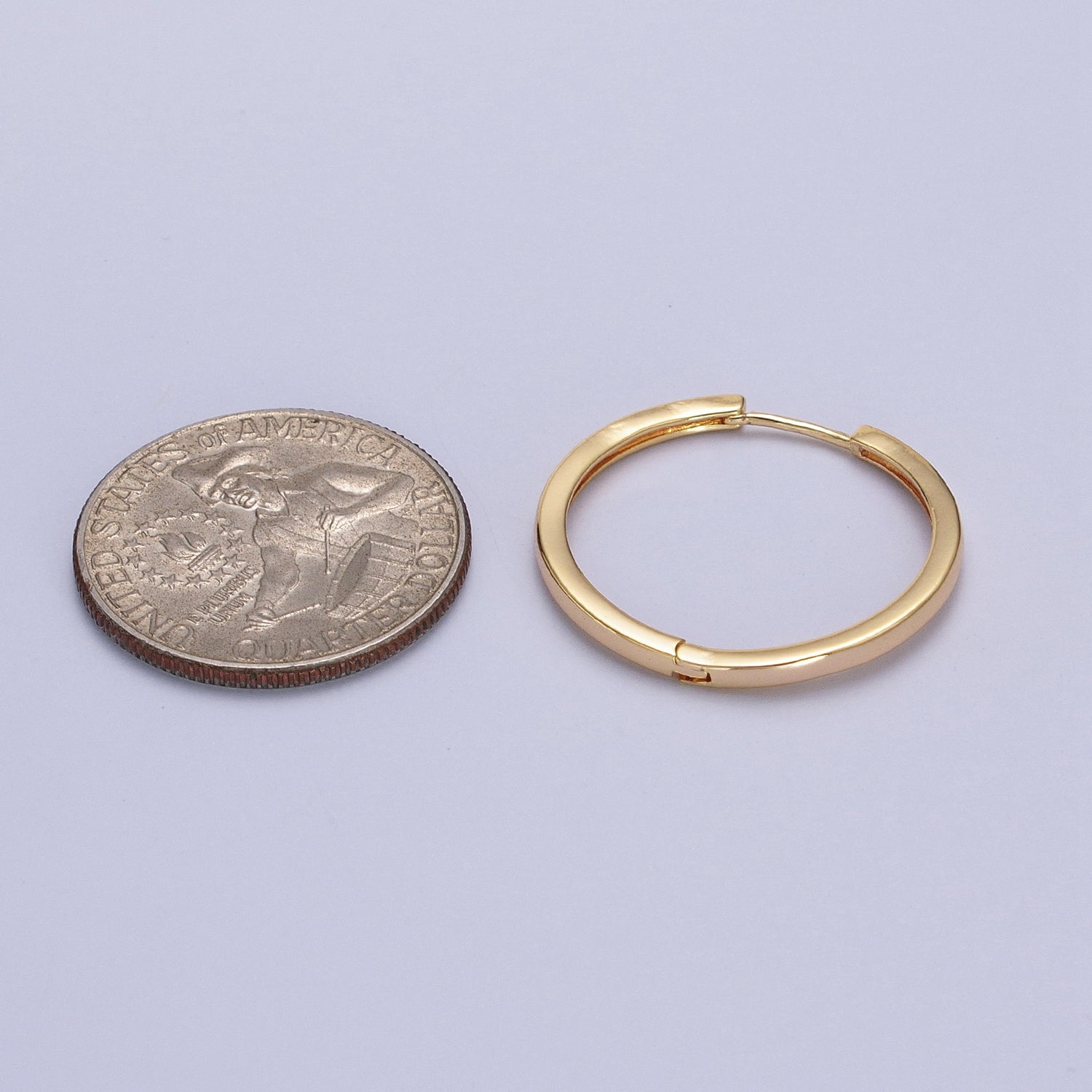 25mm Minimalist Endless Hoop Earrings in Gold & Silver | AB065 AB066 - DLUXCA