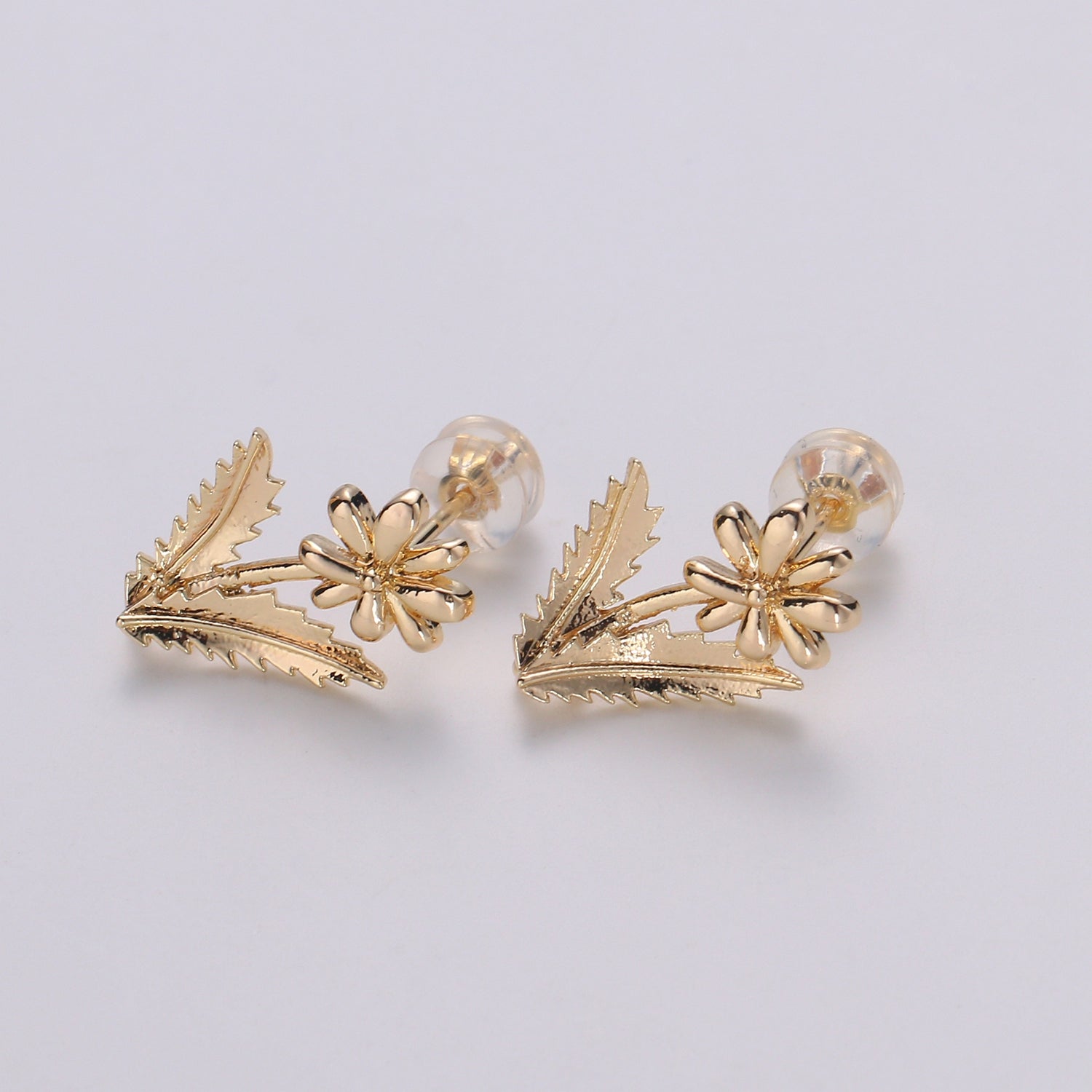 1 Pair Flower Gold Filled Studs - L016 - DLUXCA