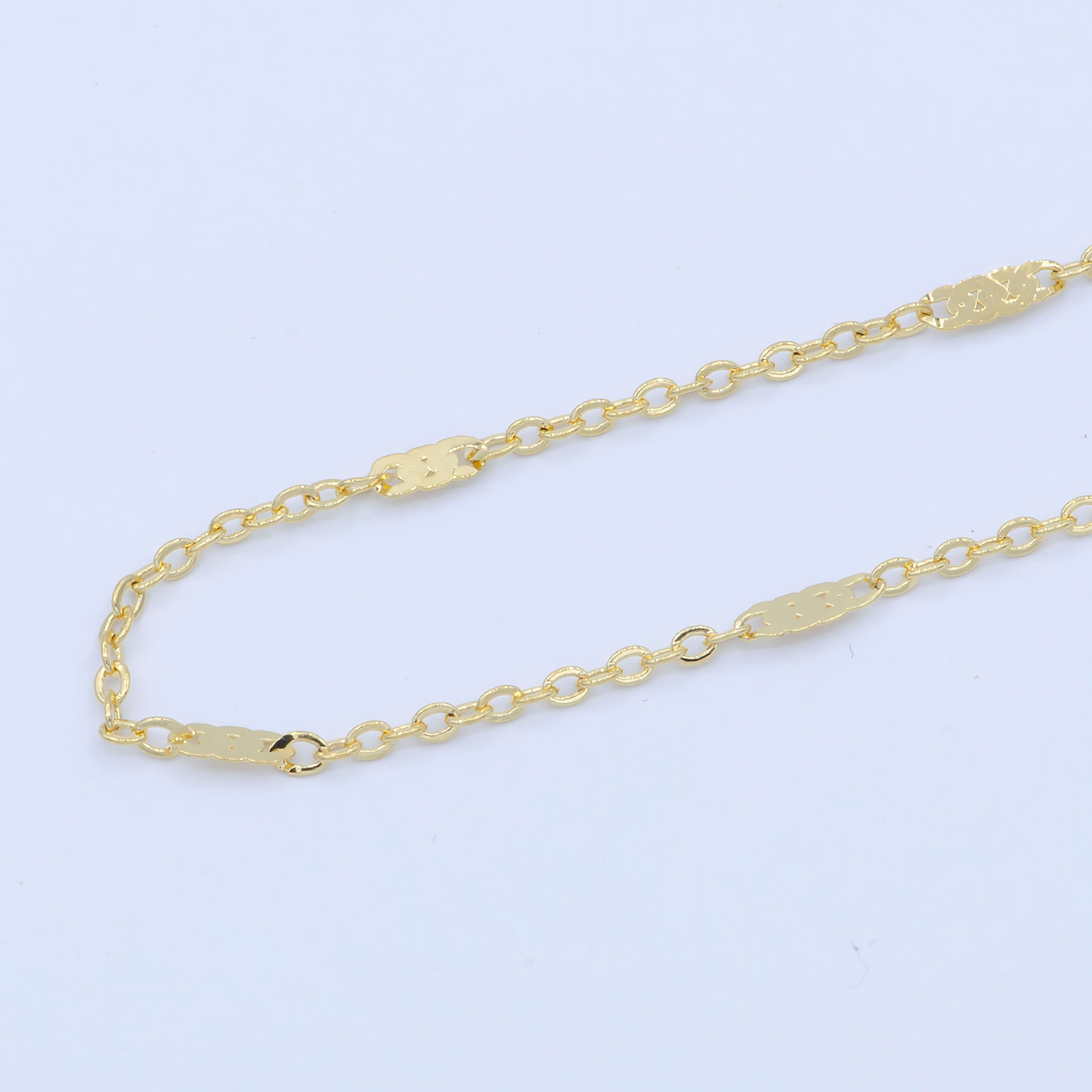 24K Gold Filled Rolo Chain Necklace, 18 inch Cable Rolo Finished Chain For Necklace Jewelry, Dainty 2.2mm Rolo Necklace w/Spring Ring - DLUXCA