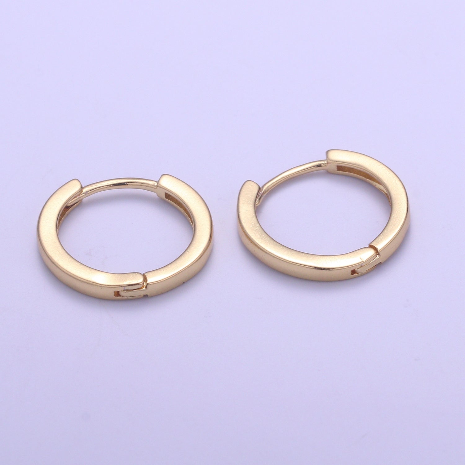 1pair 15x15.7 Simple Golden Mini Round Ring Huggies Earrings, Plain Gold Filled Tiny Geometric Shape Formal/Casual Daily Wear Earring Jewelry P077 - DLUXCA