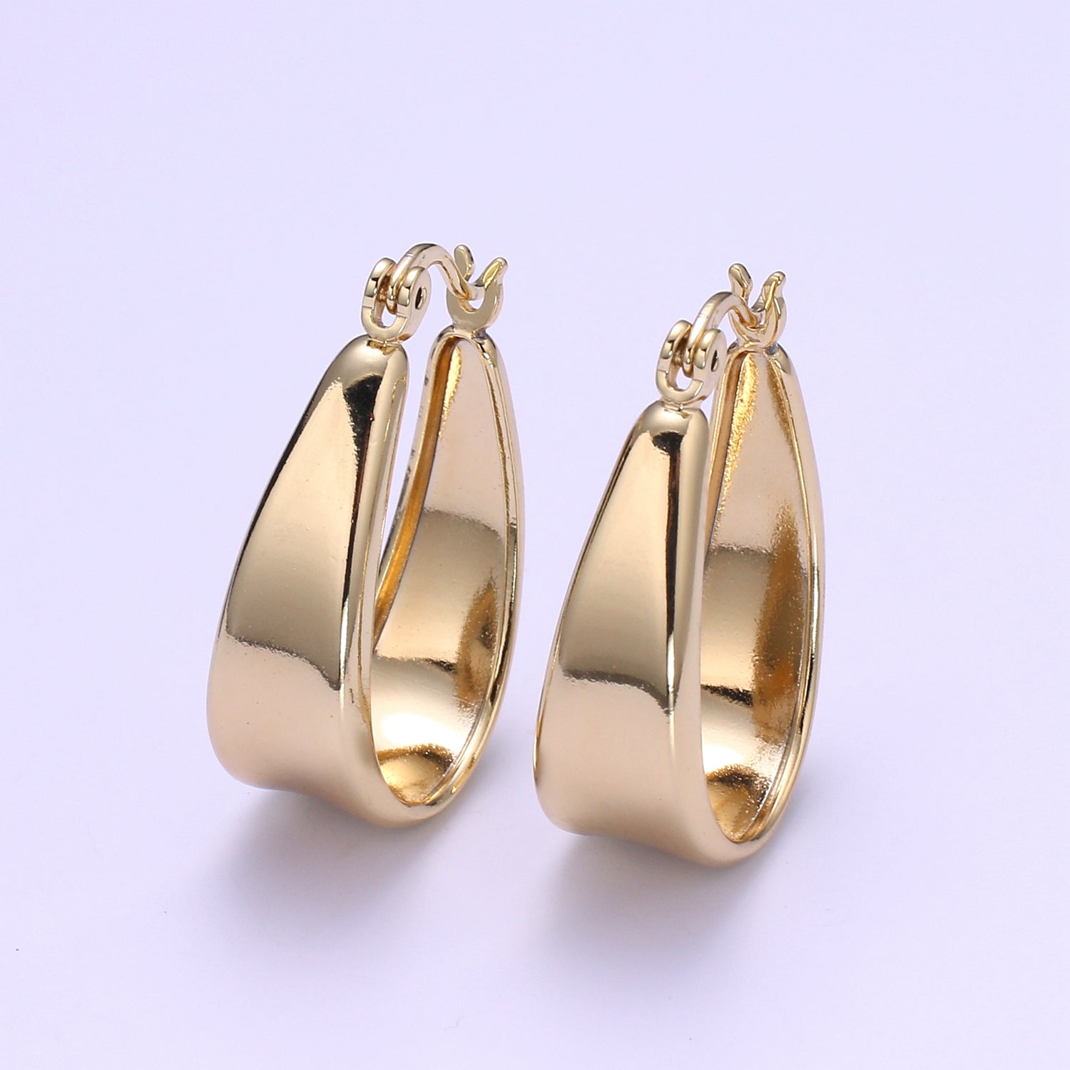Gold chunky hoop earring 14k Gold Filled Earring hypoallergenic / gold hoop earrings / Bold hoops / thick hoop earrings for gift - DLUXCA