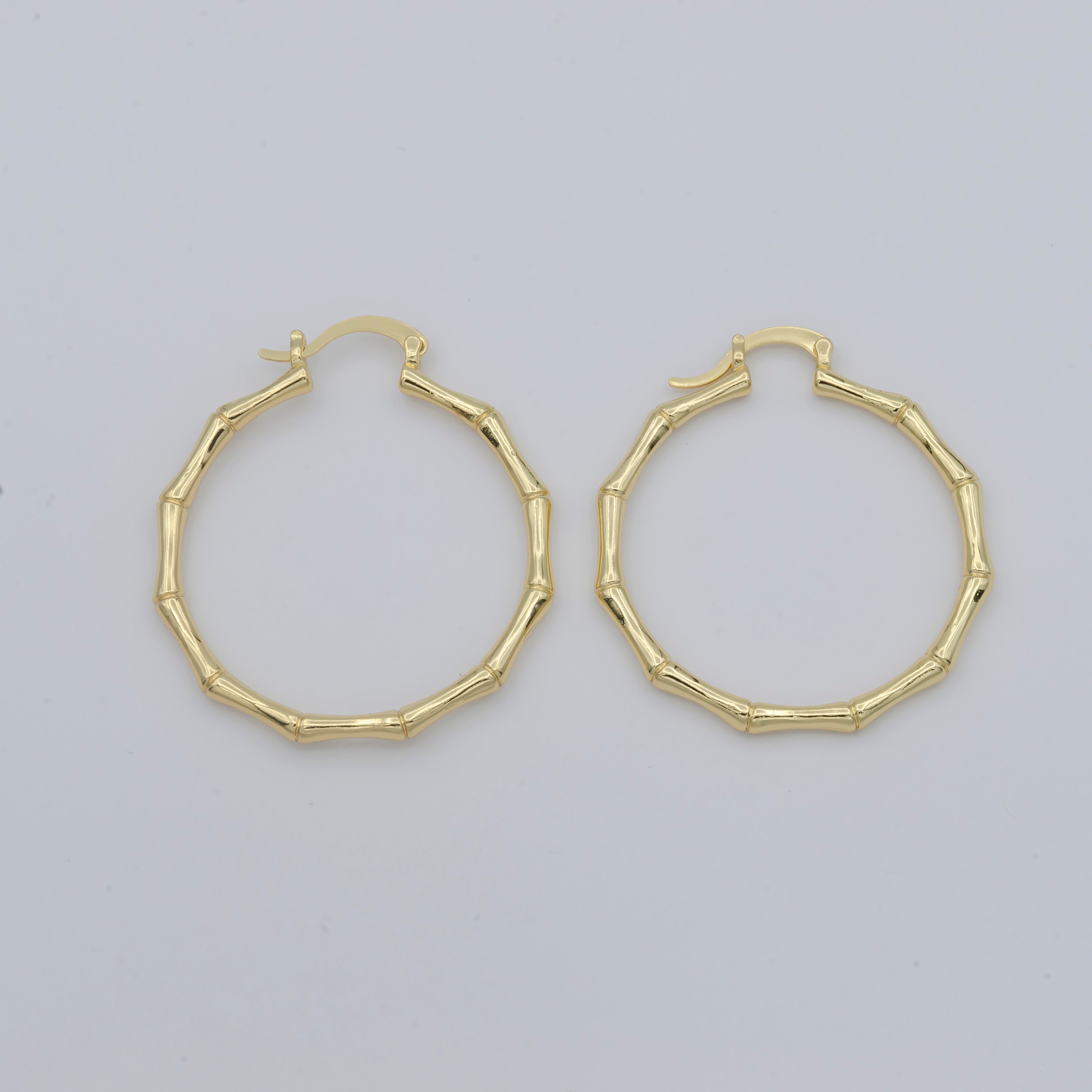 1pair Golden Kinked Round Huggies Earrings, Plain Gold Filled Geometric Formal/Casual Daily Earring Jewelry - DLUXCA