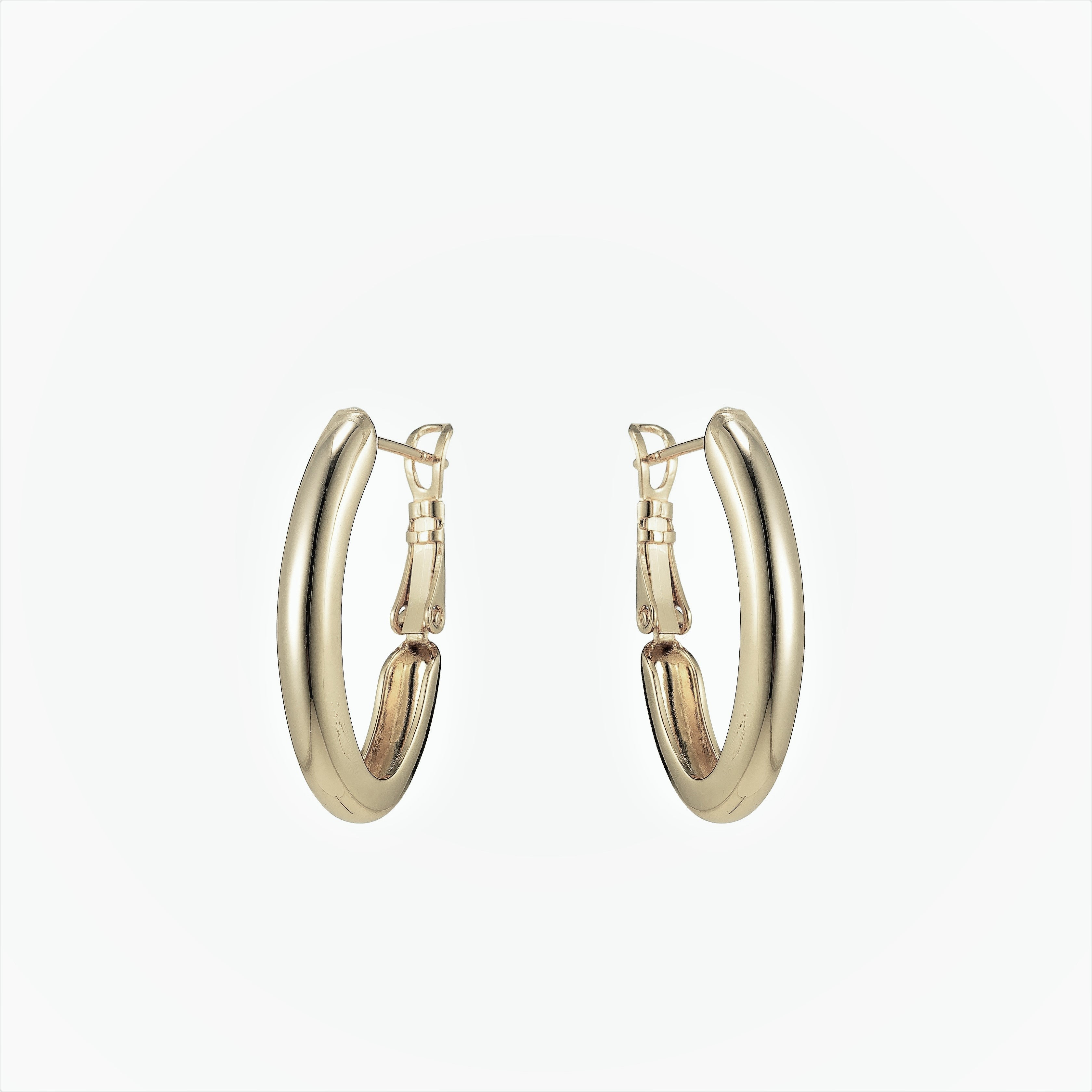 Dainty Hoop Earring Gold Filled 15mm Thin Hoops lever back earring - DLUXCA