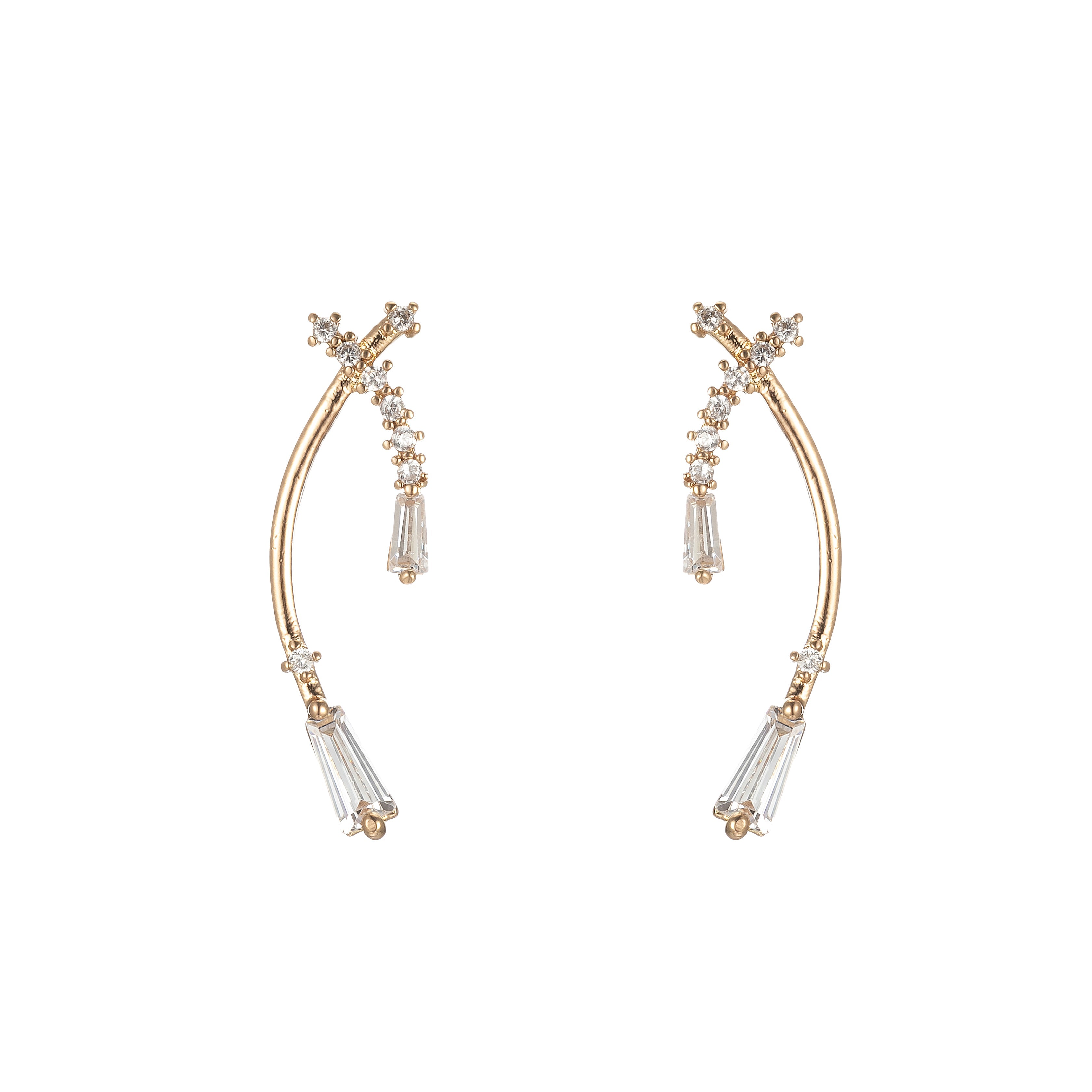 Dainty Marquise Stones dangle Stud Earrings for Wedding Bridesmaid Bridal Earring Jewelry - DLUXCA