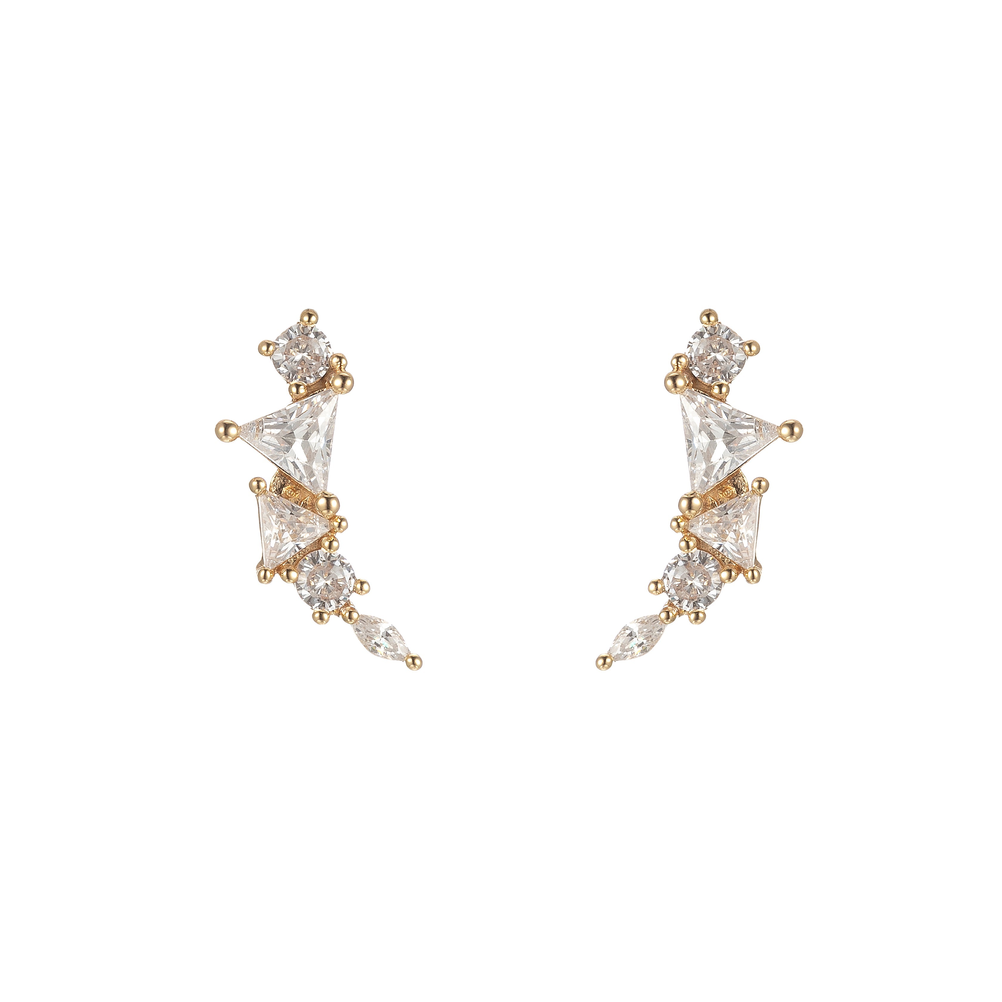 Cartilage earring Minimalist earrings, tiny stud earrings, ear jacket, gold stud earrings, delicate stud earring - DLUXCA