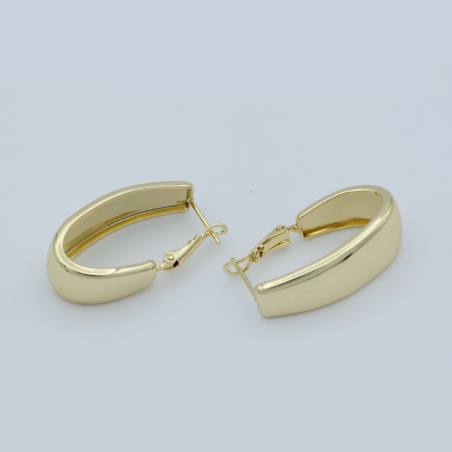 1pair Golden Thin Huggies Earrings, Plain Gold Filled Geometric Formal/Casual Earring Jewelry P257 - DLUXCA