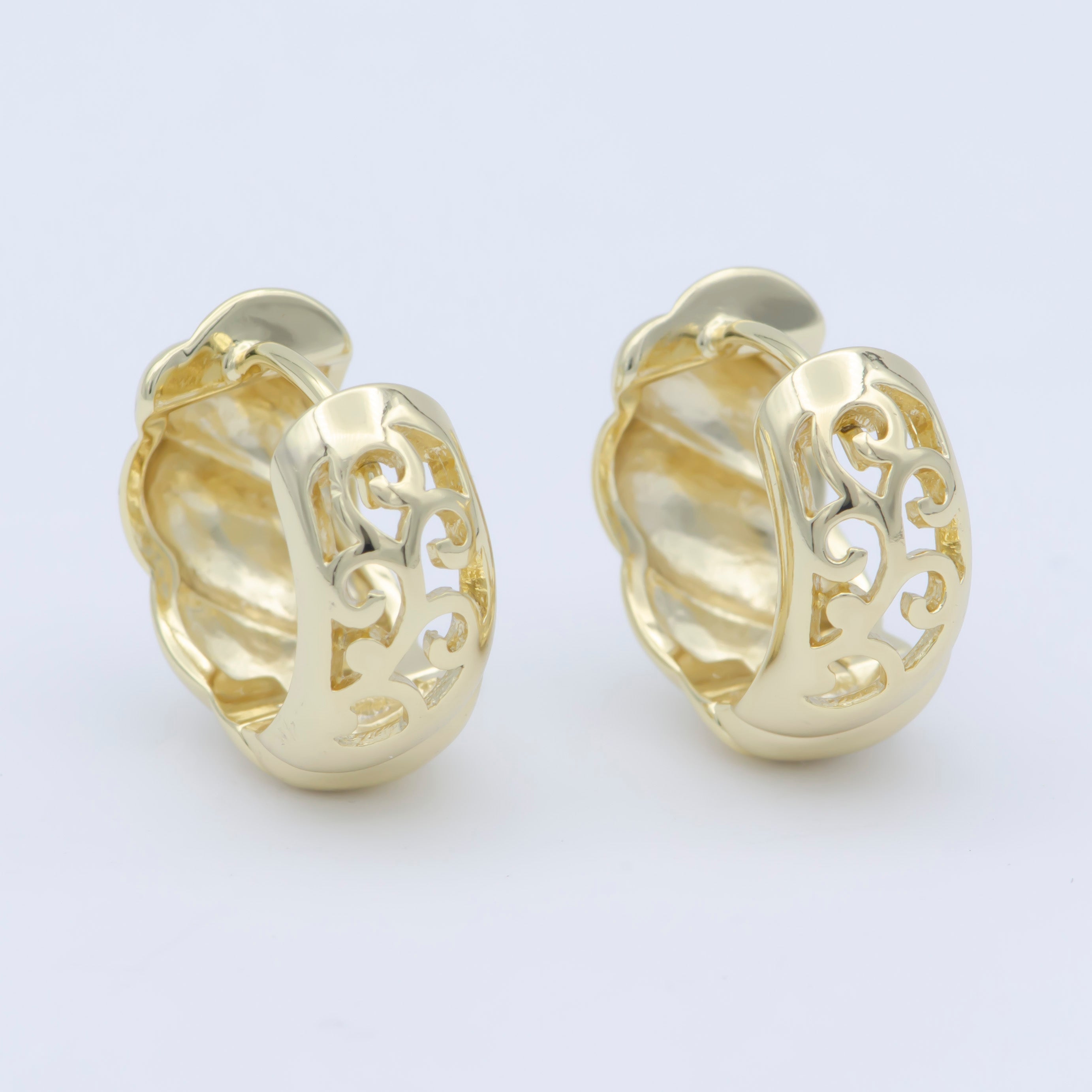 14k Gold Filled Chunky Croissant Hoop Earrings, Hypoallergenic Bold Style Women Jewelry - DLUXCA